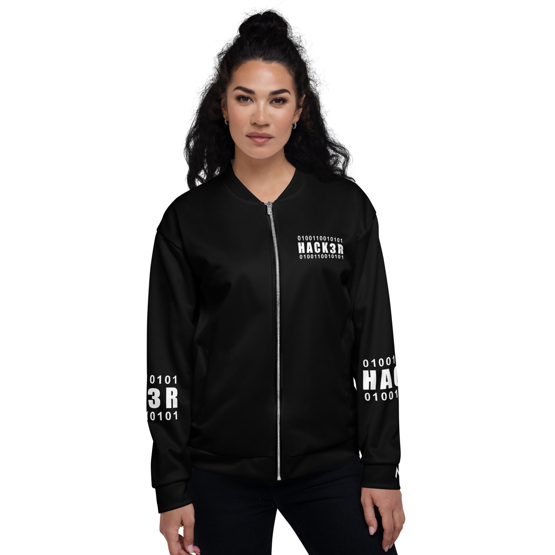 100110010101 Hack3r - Unisex Bomber Jacket by DarkByteGear