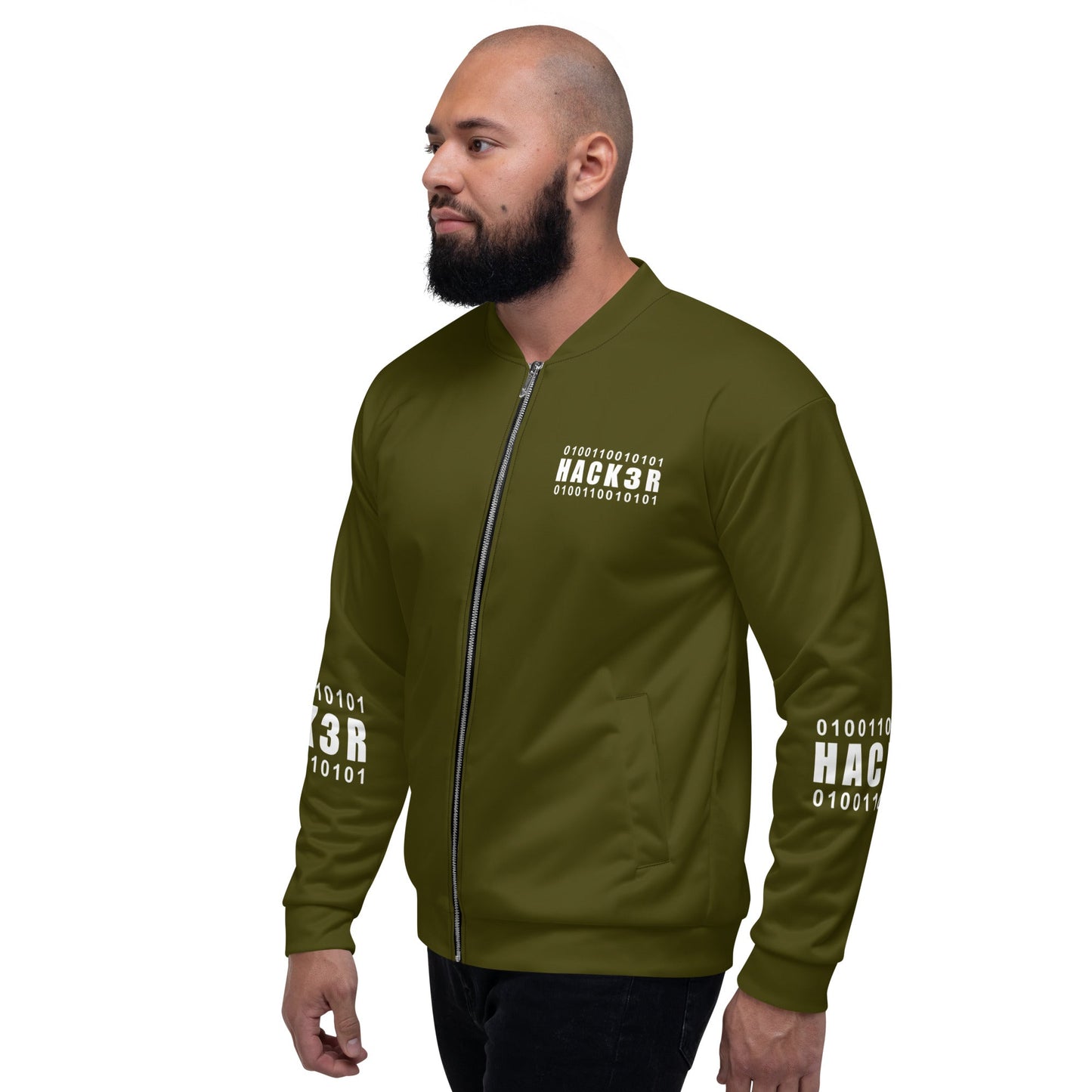0100110010101 Hack3r - Unisex Bomber Jacket by DarkByteGear