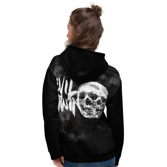 Evil twin - Unisex Hoodie (back print) by DarkByteGear