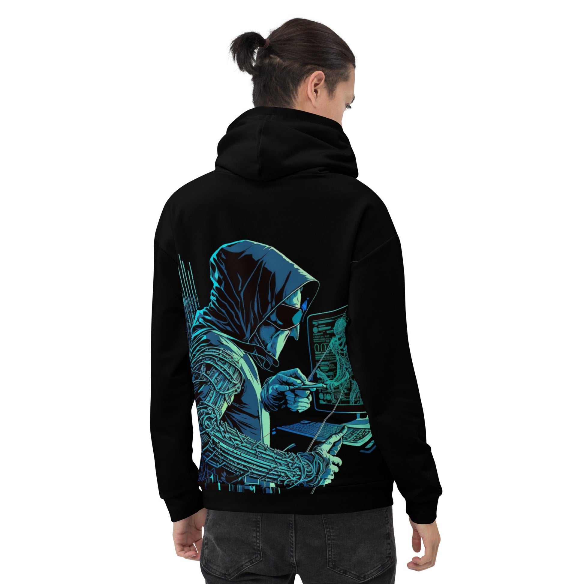 CyberWare Assassin - Unisex Hoodie (back print) by DarkByteGear