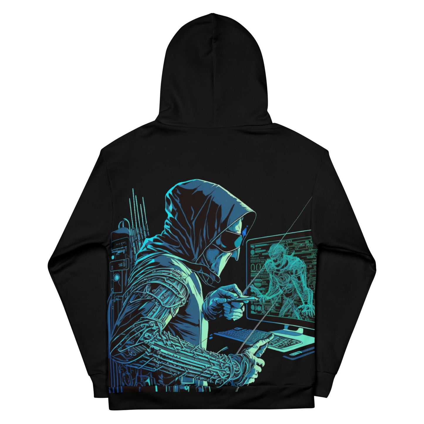 CyberWare Assassin - Unisex Hoodie (back print) by DarkByteGear