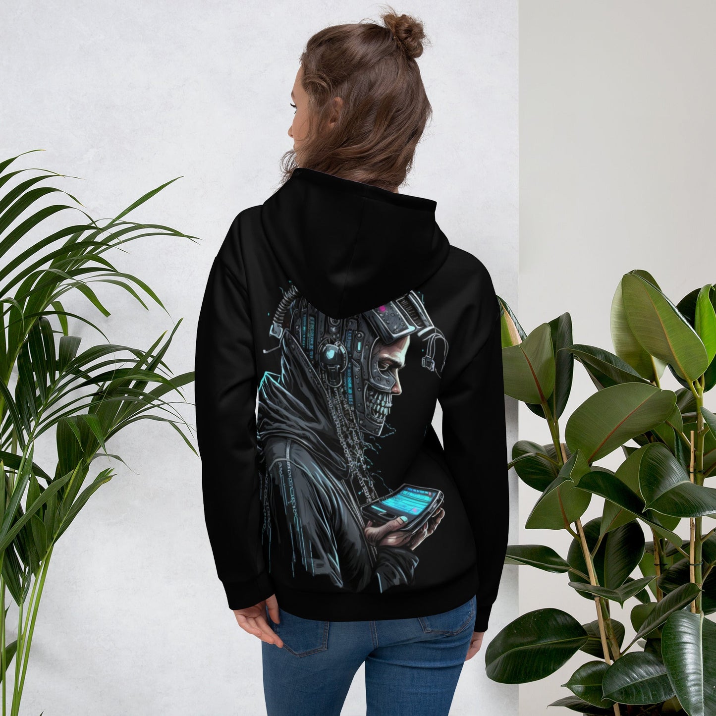 Cyberware assassin v2 - Unisex Hoodie (back print) by DarkByteGear