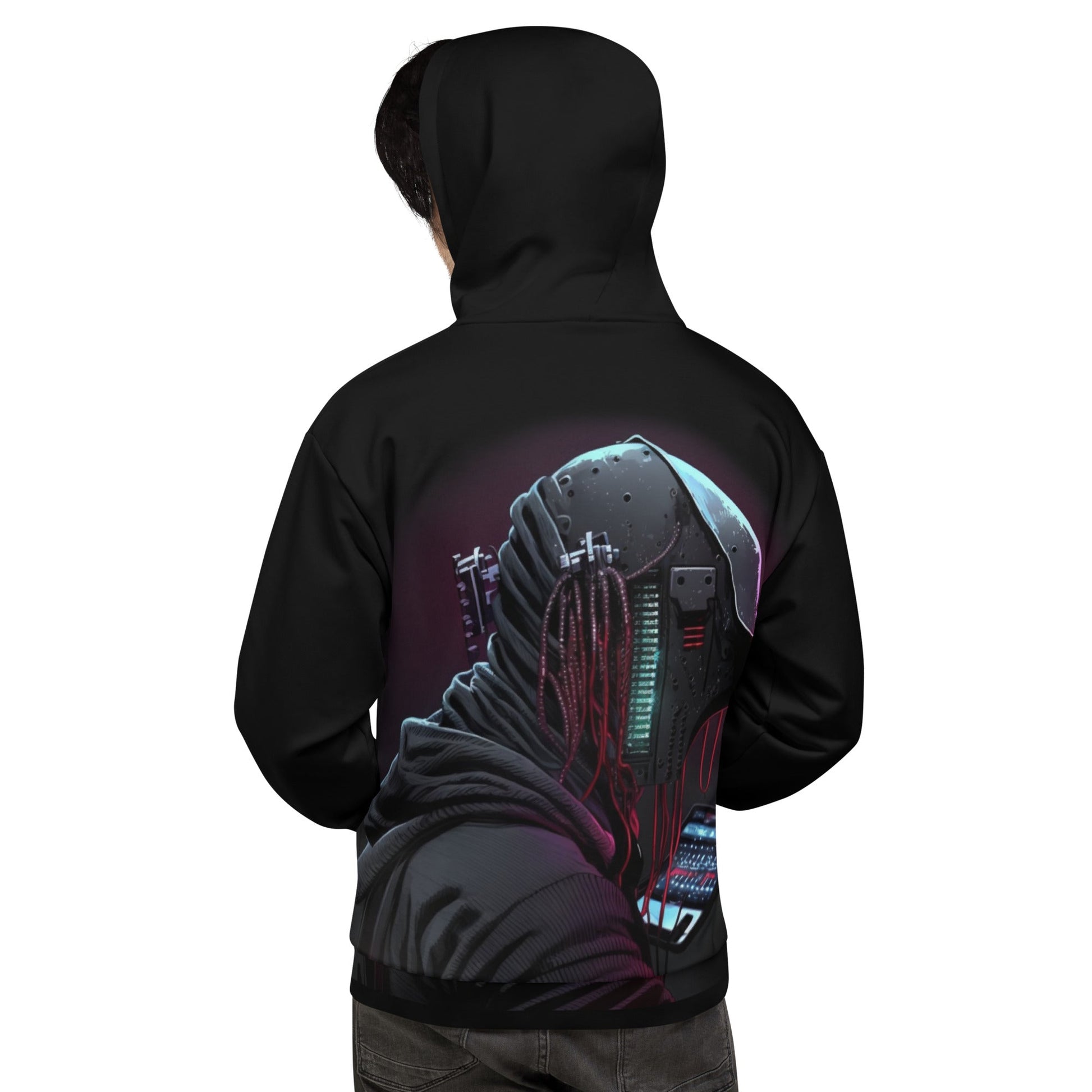 Cyberware assassin v4 - Unisex Hoodie (back print) by DarkByteGear