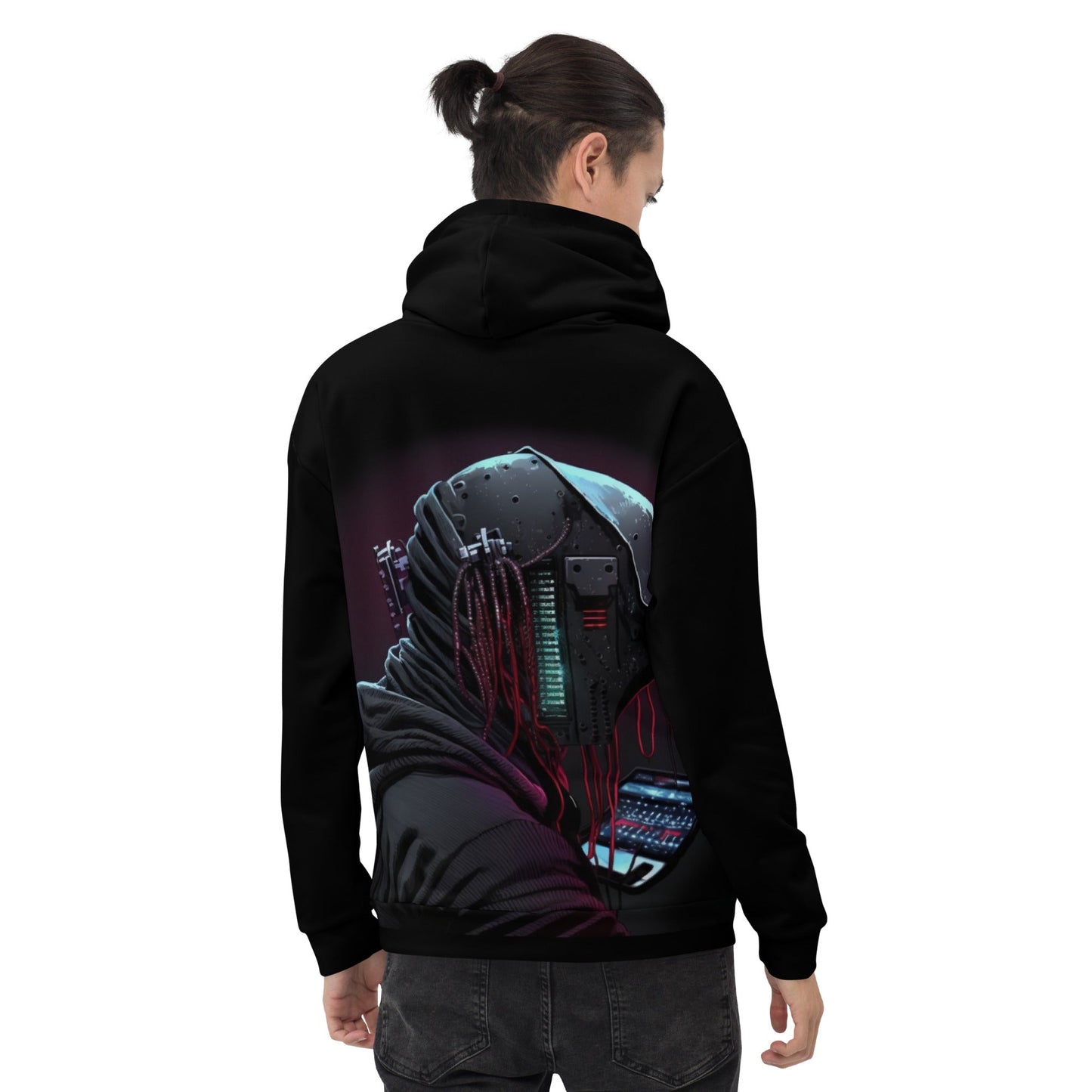 Cyberware assassin v4 - Unisex Hoodie (back print) by DarkByteGear