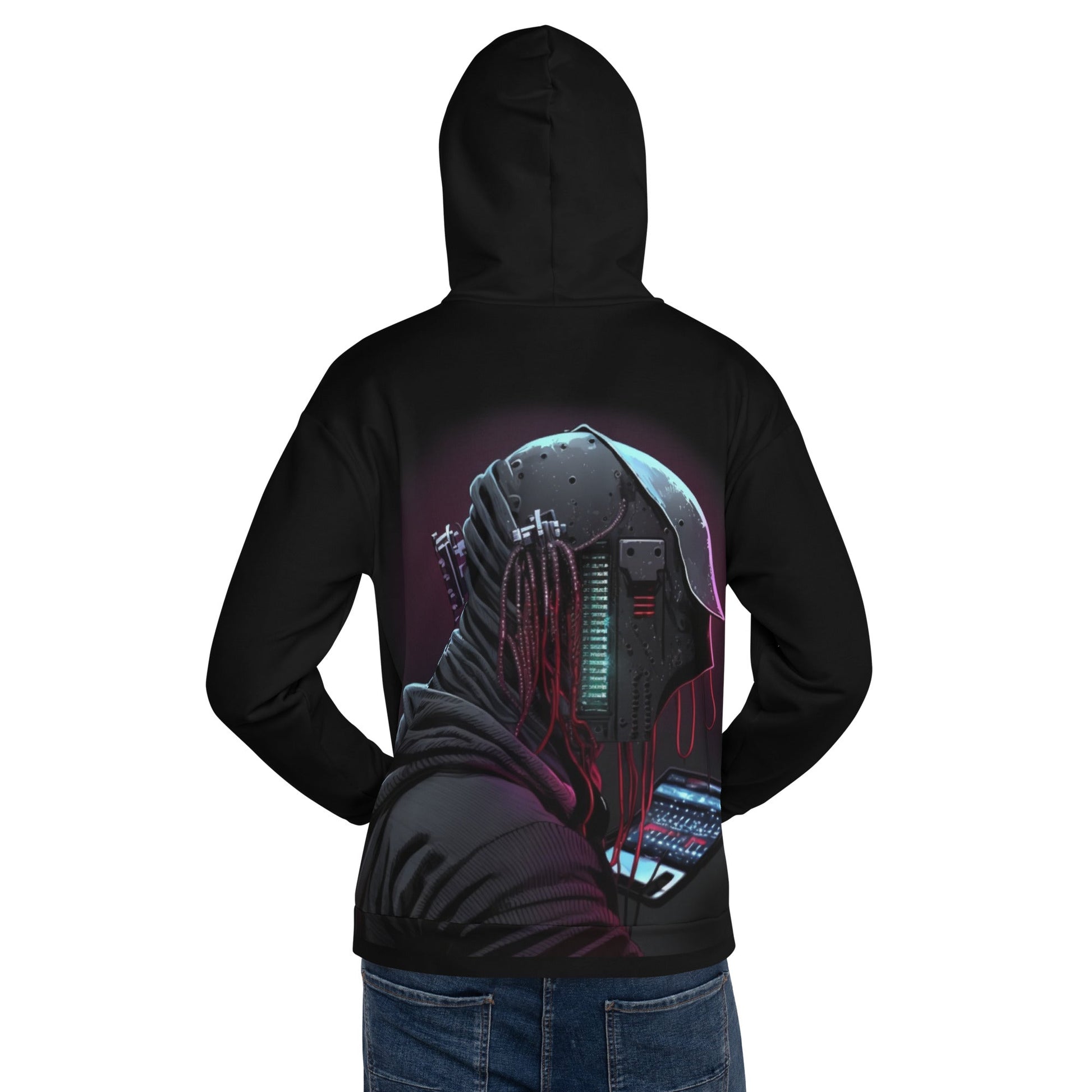 Cyberware assassin v4 - Unisex Hoodie (back print) by DarkByteGear