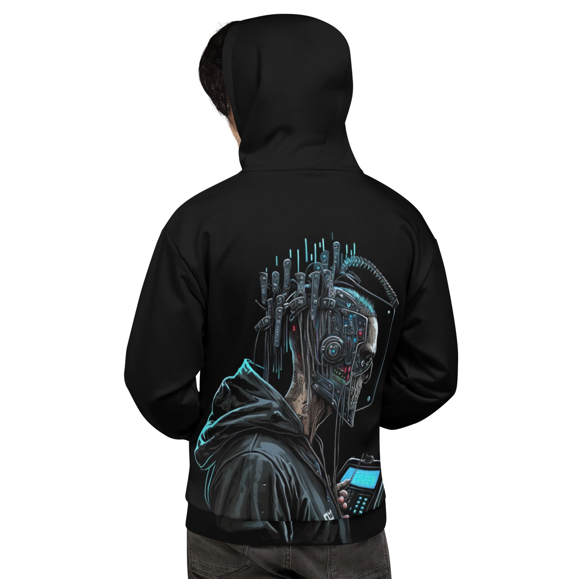 Cyberware assassin v6 - Unisex Hoodie (back print) by DarkByteGear
