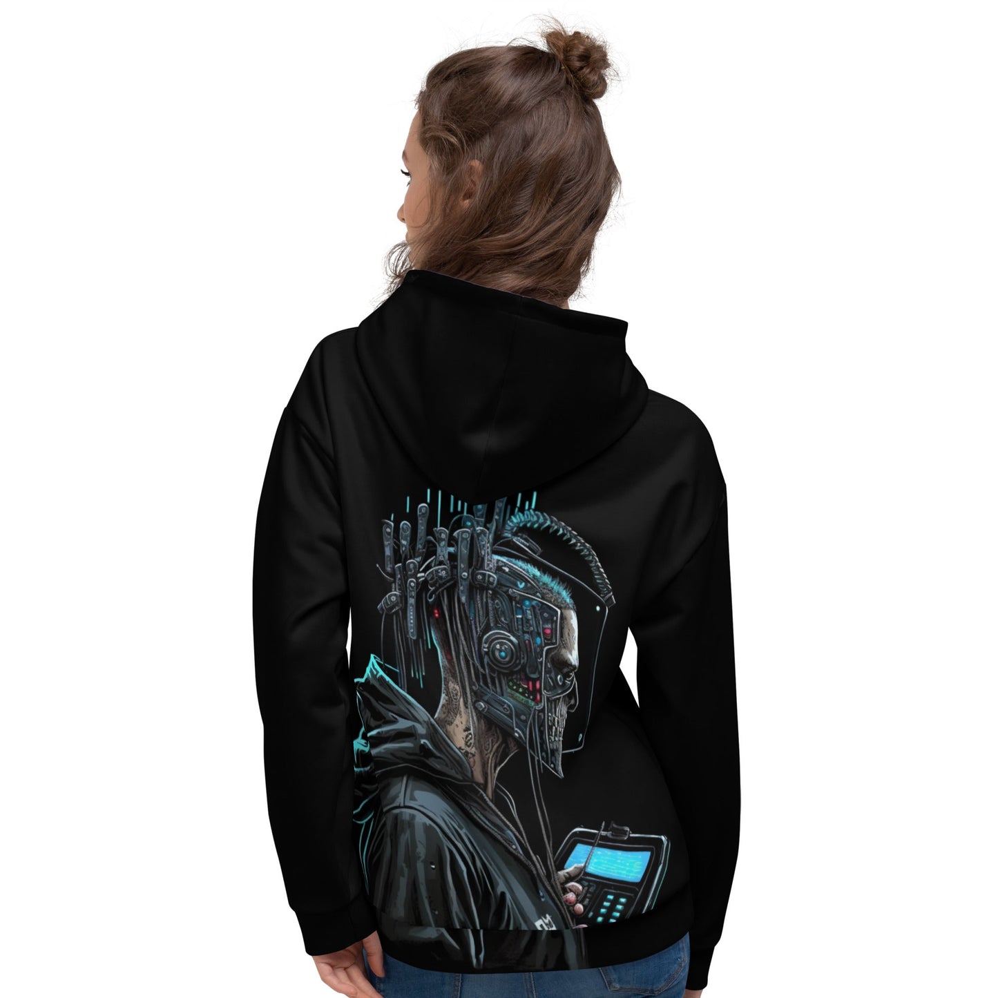 Cyberware assassin v6 - Unisex Hoodie (back print) by DarkByteGear