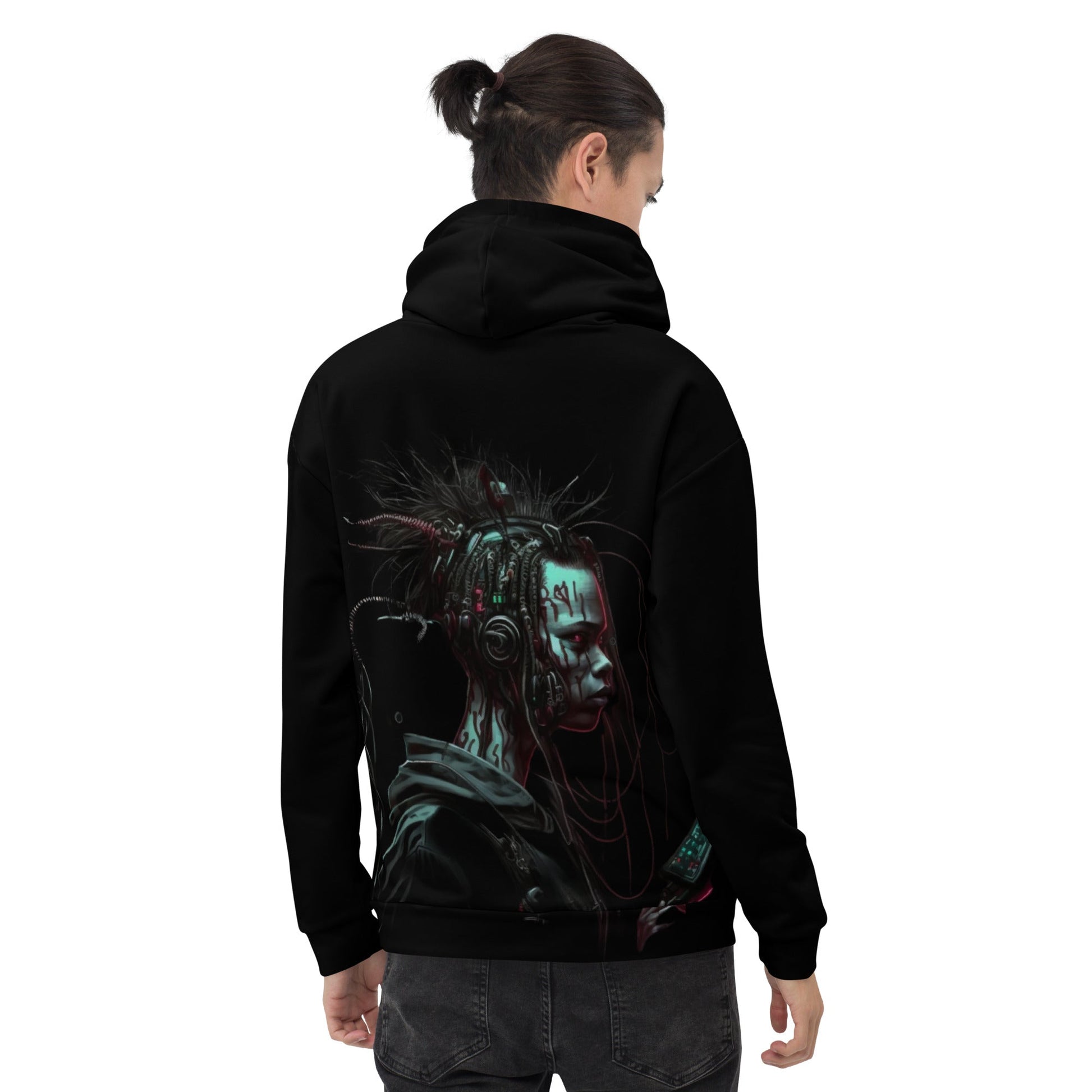 Cyberware assassin v7 - Unisex Hoodie (back print) by DarkByteGear