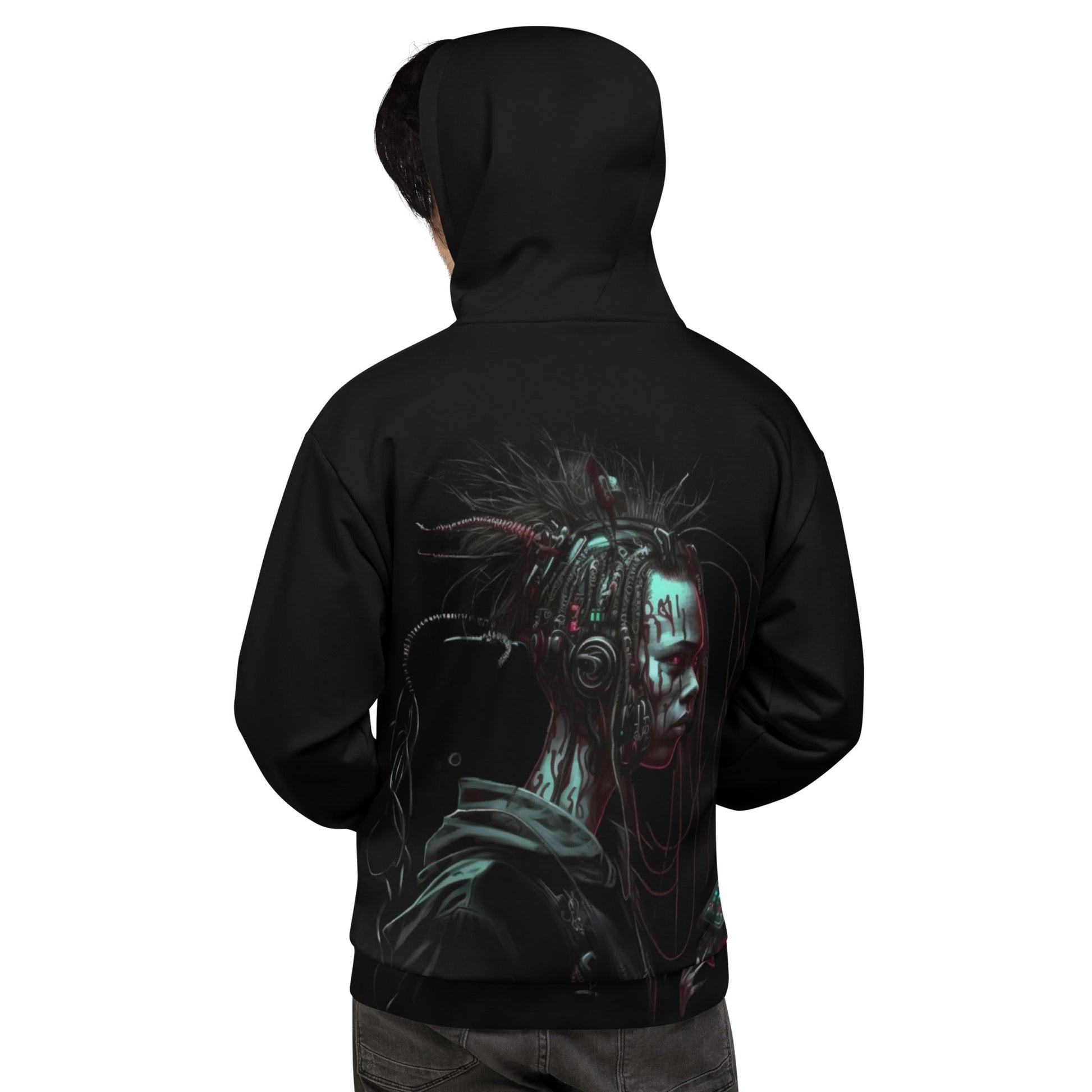 Cyberware assassin v7 - Unisex Hoodie (back print) by DarkByteGear