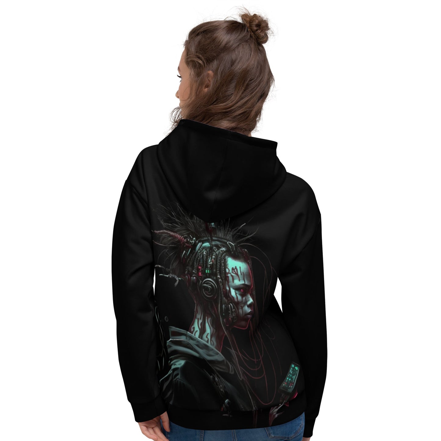Cyberware assassin v7 - Unisex Hoodie (back print) by DarkByteGear