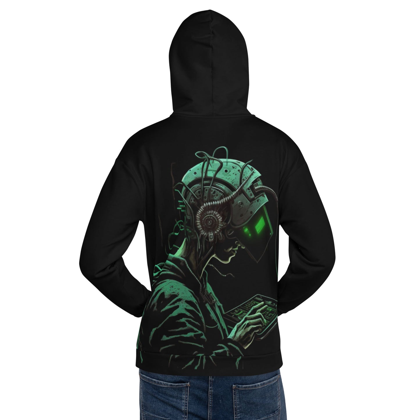 Cyberware assassin v8 - Unisex Hoodie (back print) by DarkByteGear