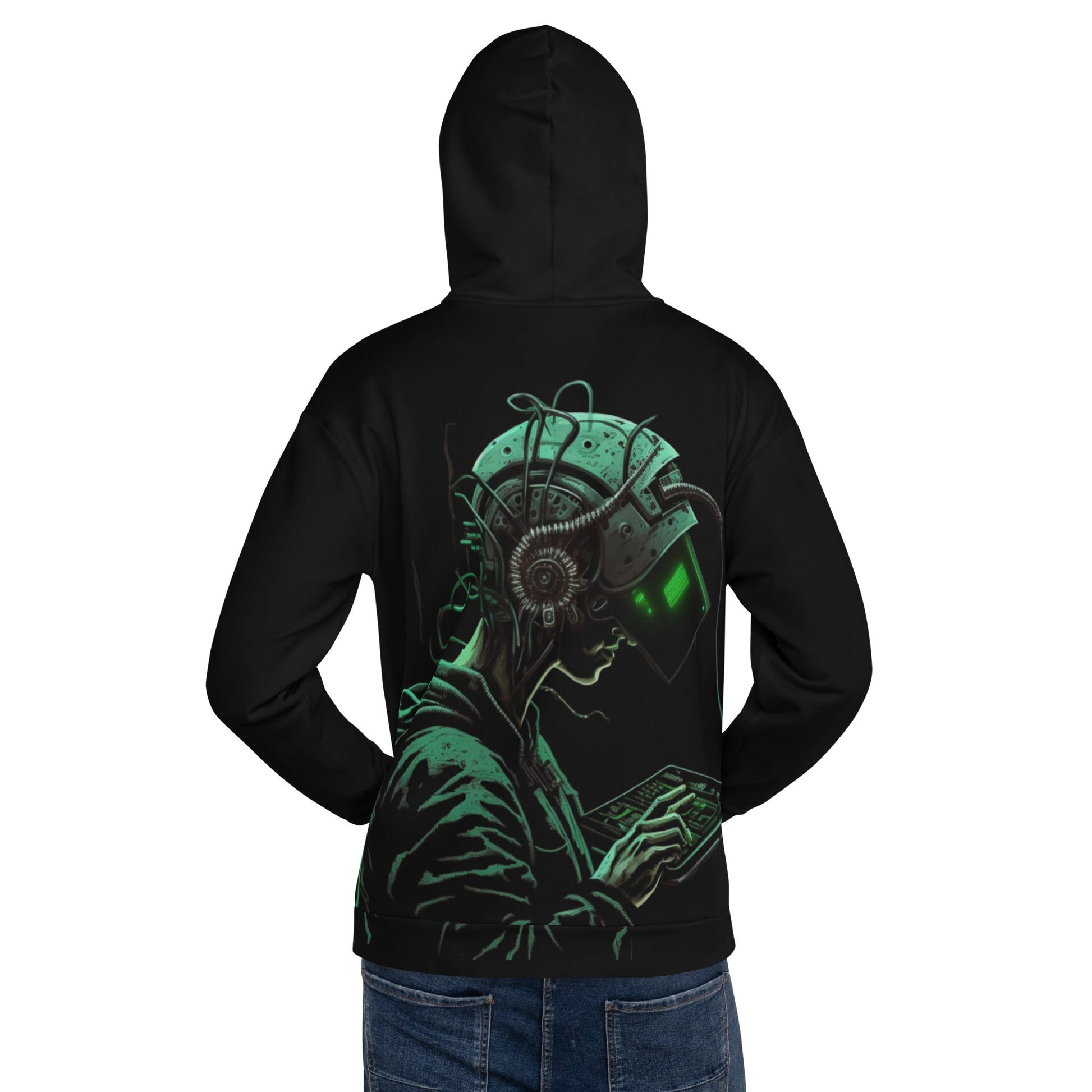 Cyberware assassin v8 - Unisex Hoodie (back print) by DarkByteGear
