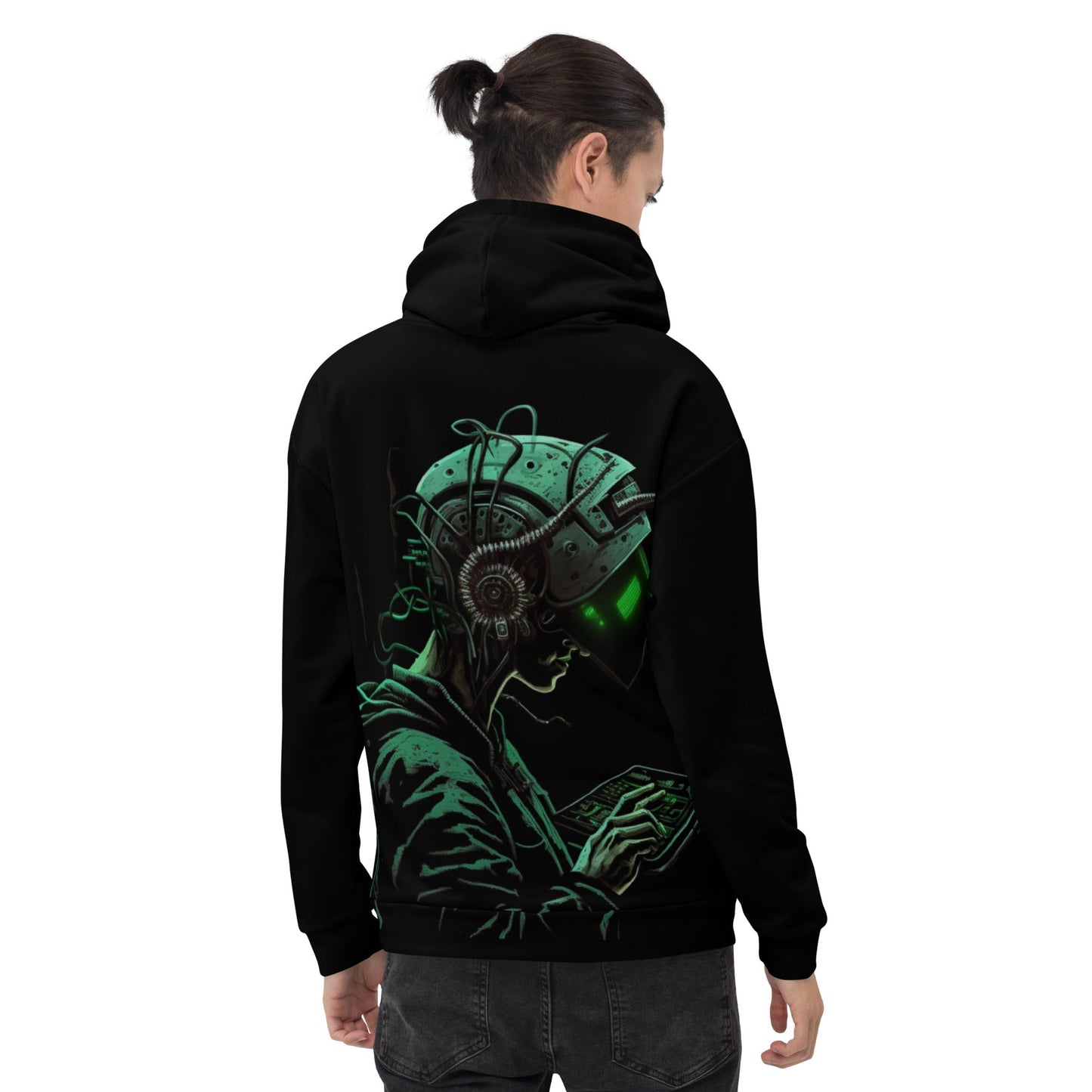 Cyberware assassin v8 - Unisex Hoodie (back print) by DarkByteGear