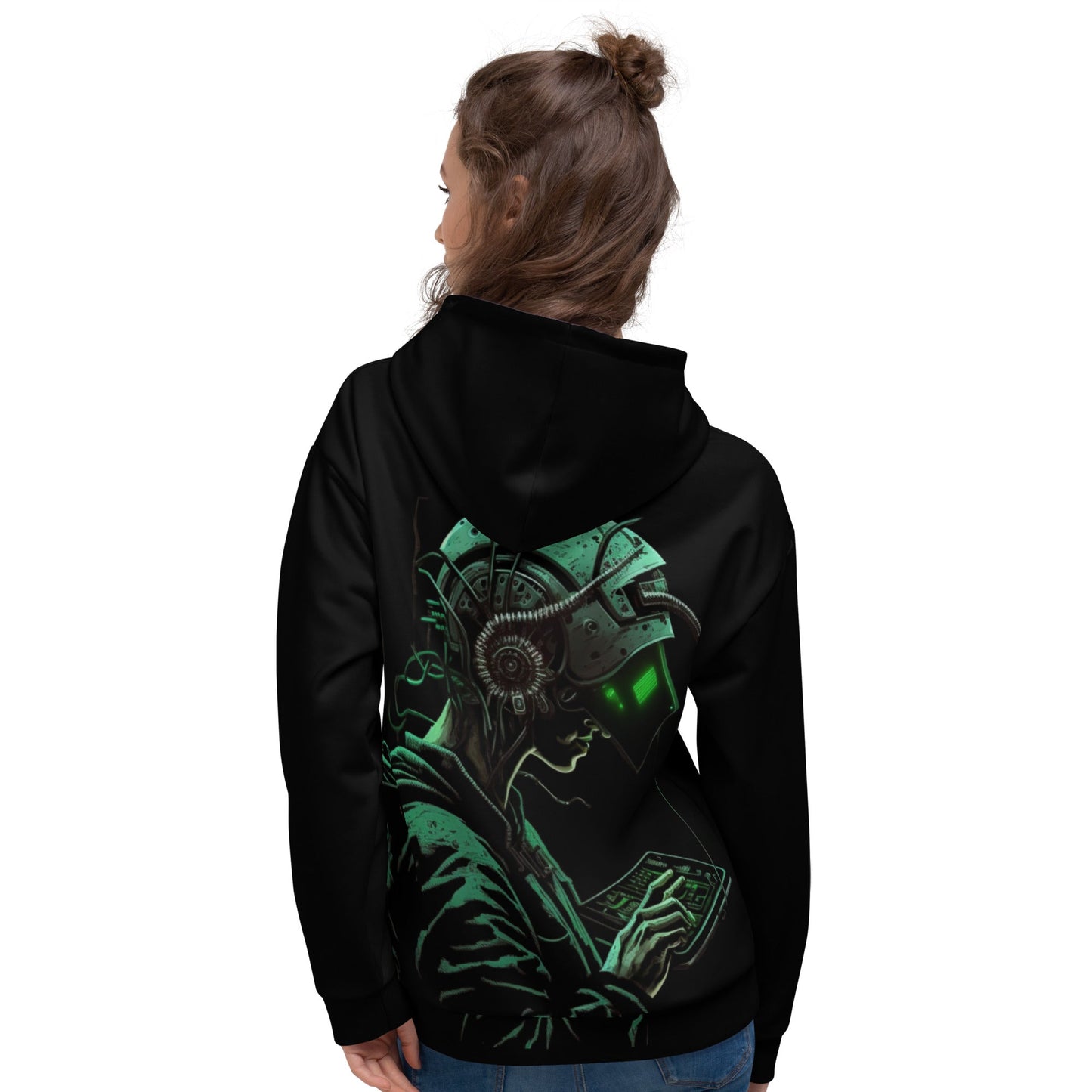 Cyberware assassin v8 - Unisex Hoodie (back print) by DarkByteGear