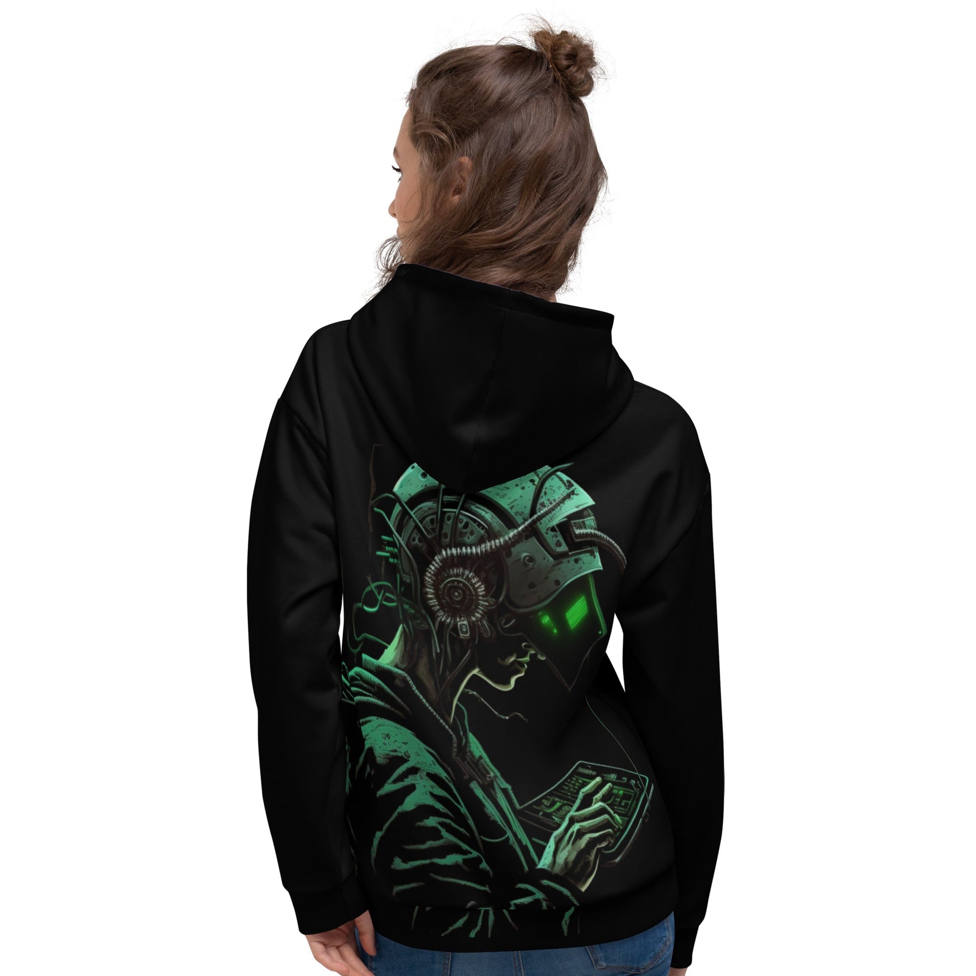 Cyberware assassin v8 - Unisex Hoodie (back print) by DarkByteGear