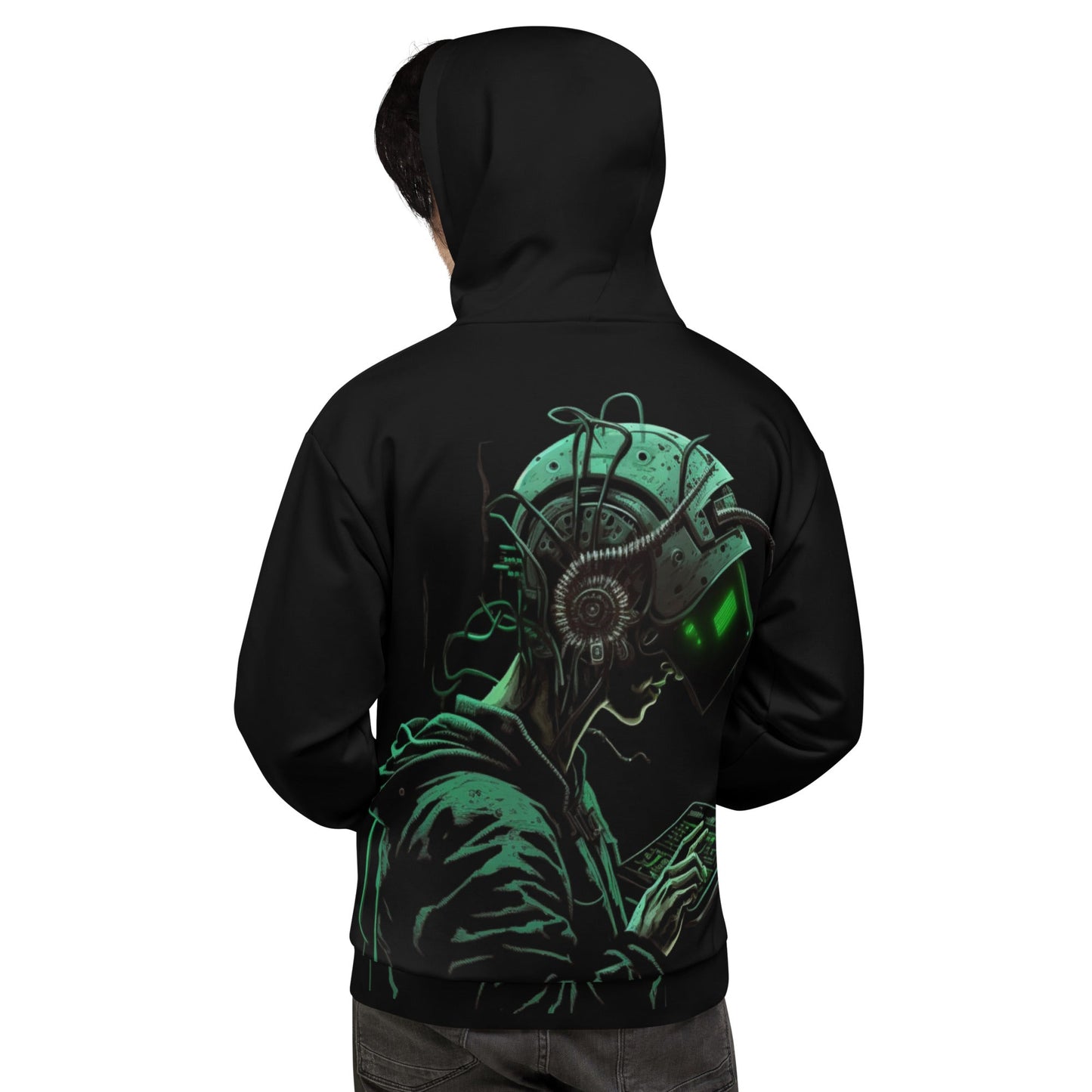 Cyberware assassin v8 - Unisex Hoodie (back print) by DarkByteGear