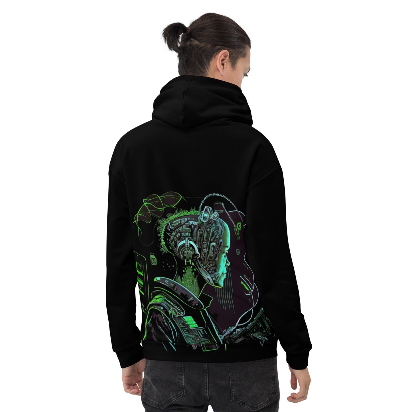 Cyberware assassin v10 - Unisex Hoodie (back print) by DarkByteGear