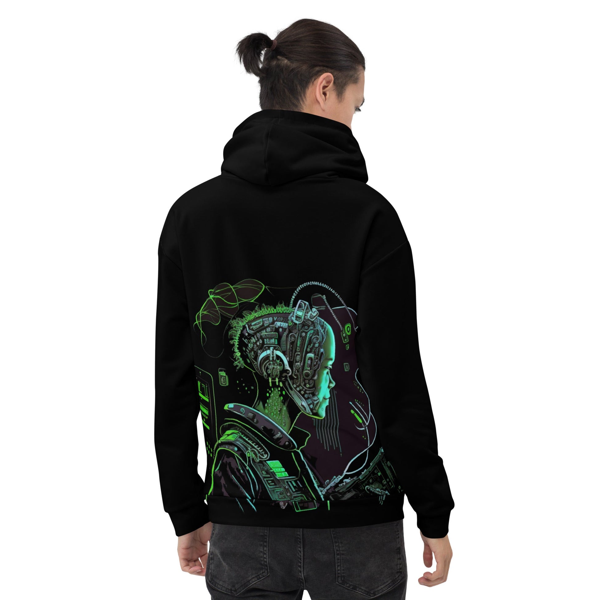 Cyberware assassin v10 - Unisex Hoodie (back print) by DarkByteGear