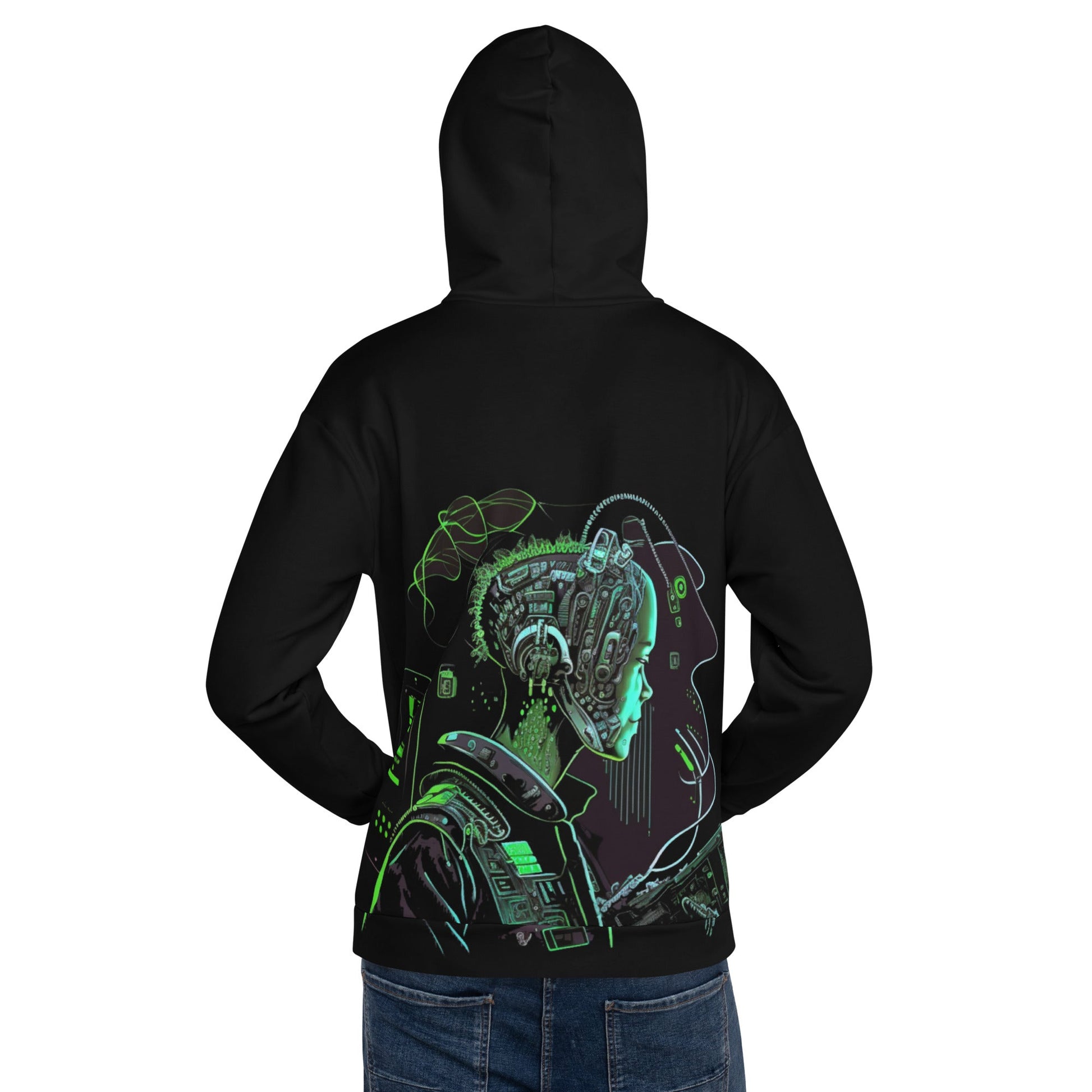 Cyberware assassin v10 - Unisex Hoodie (back print) by DarkByteGear
