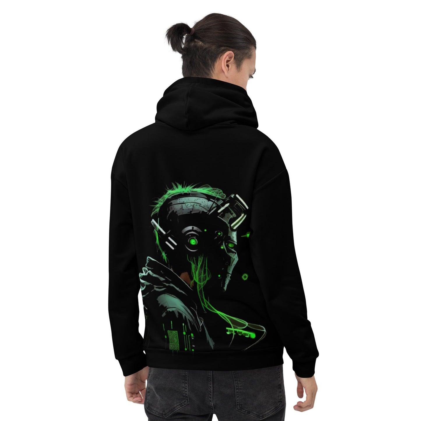 Cyberware assassin v14 - Unisex Hoodie (back print) by DarkByteGear