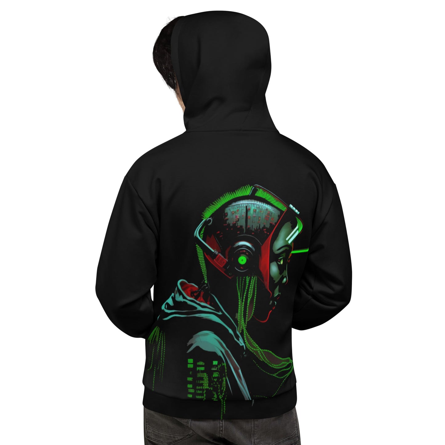 Cyberware assassin v15 - Unisex Hoodie (back print) by DarkByteGear
