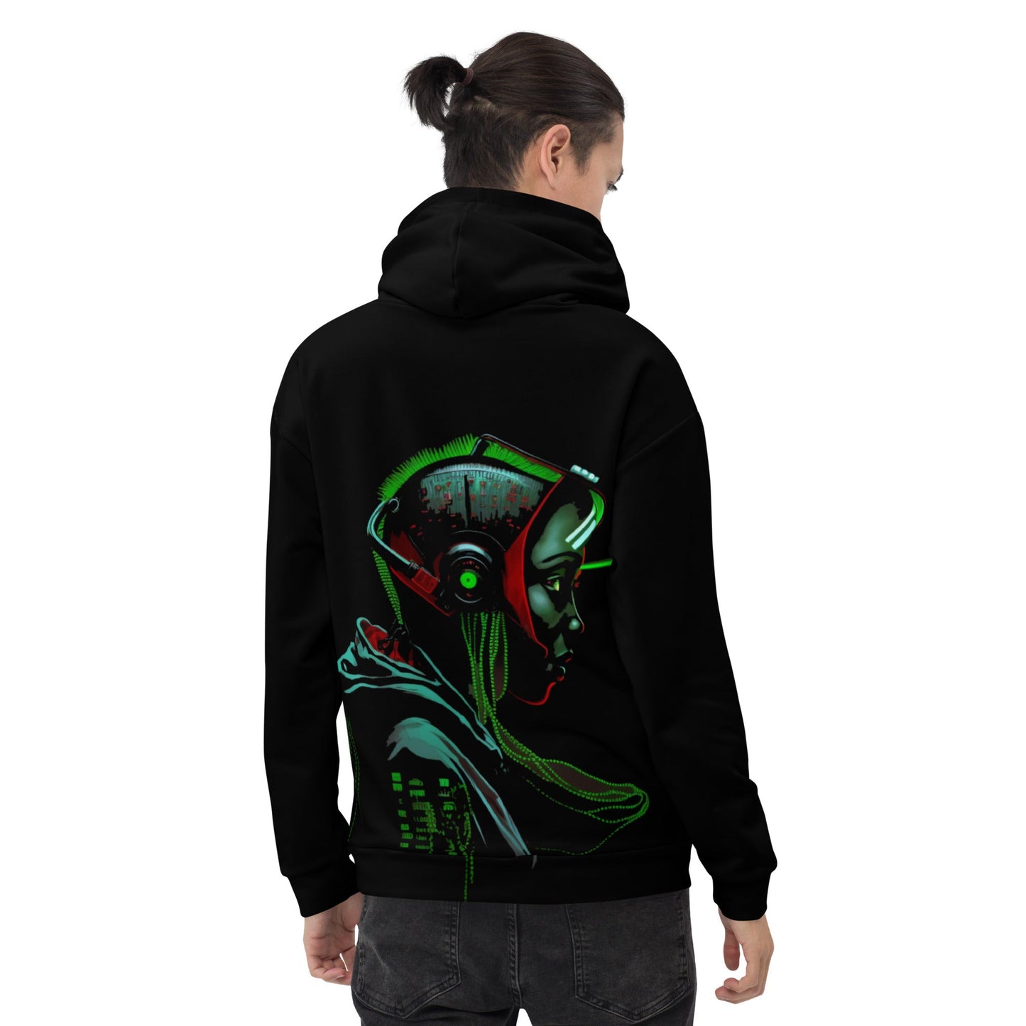 Cyberware assassin v15 - Unisex Hoodie (back print) by DarkByteGear