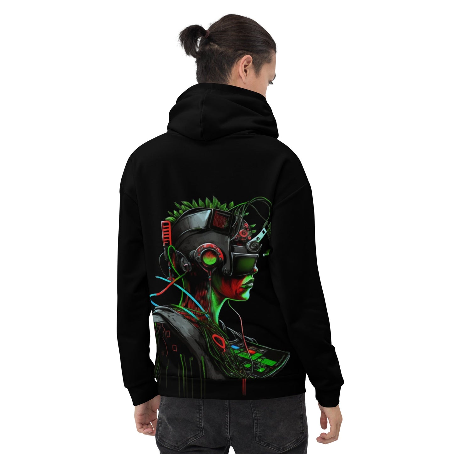 Cyberware assassin v17 - Unisex Hoodie (back print) by DarkByteGear