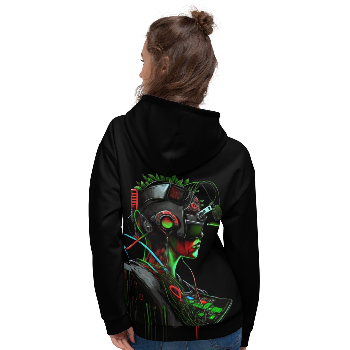 Cyberware assassin v17 - Unisex Hoodie (back print) by DarkByteGear