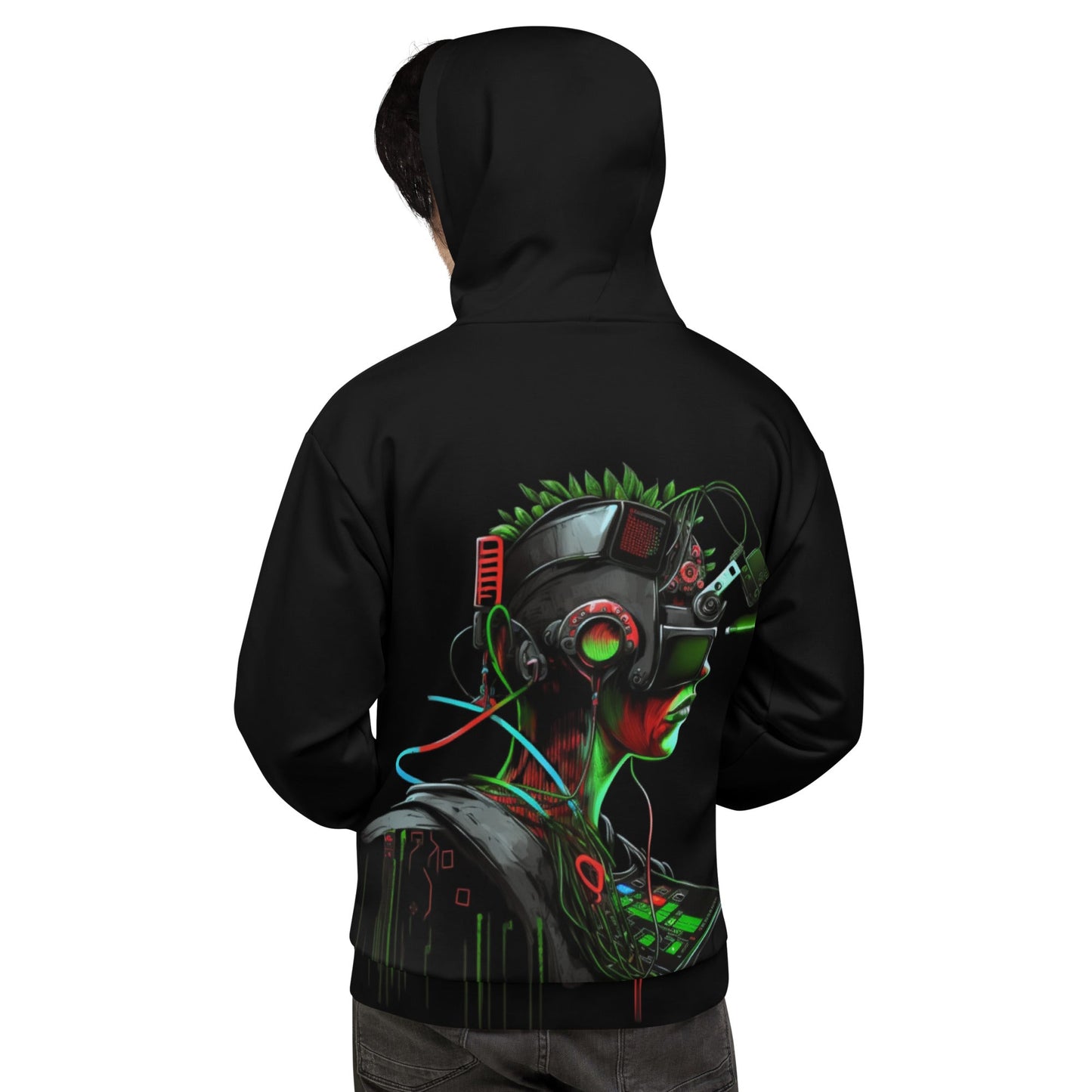 Cyberware assassin v17 - Unisex Hoodie (back print) by DarkByteGear