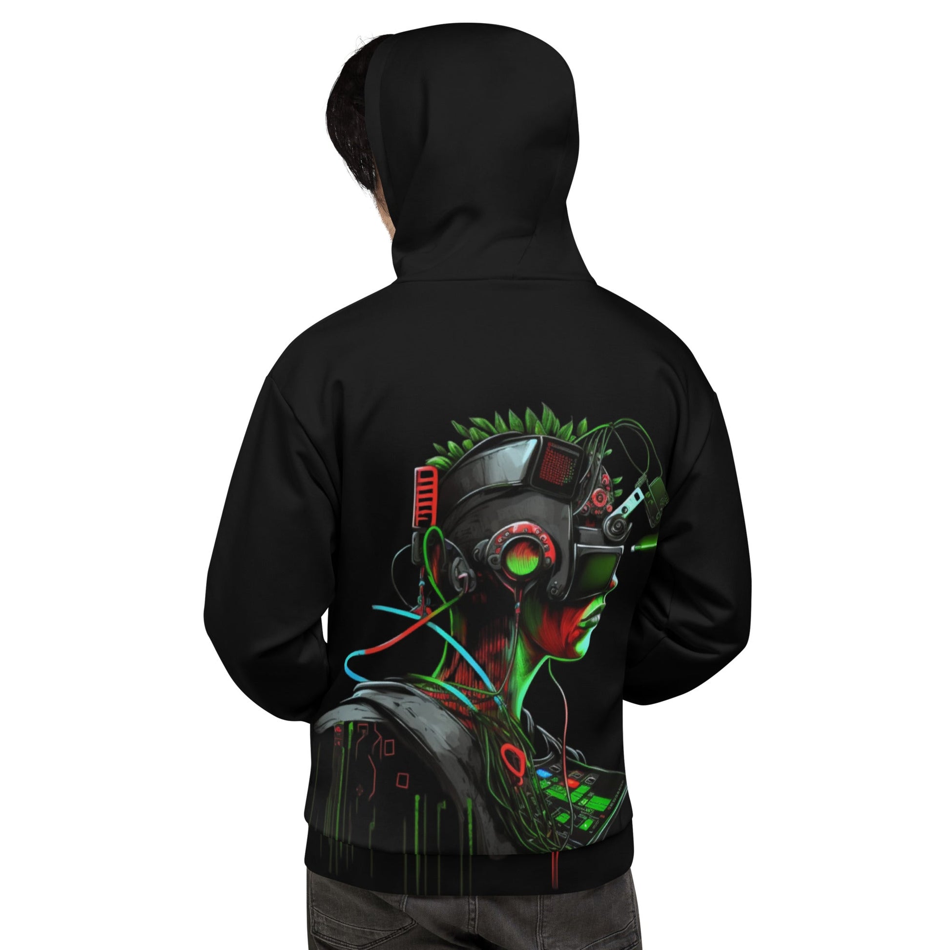 Cyberware assassin v17 - Unisex Hoodie (back print) by DarkByteGear