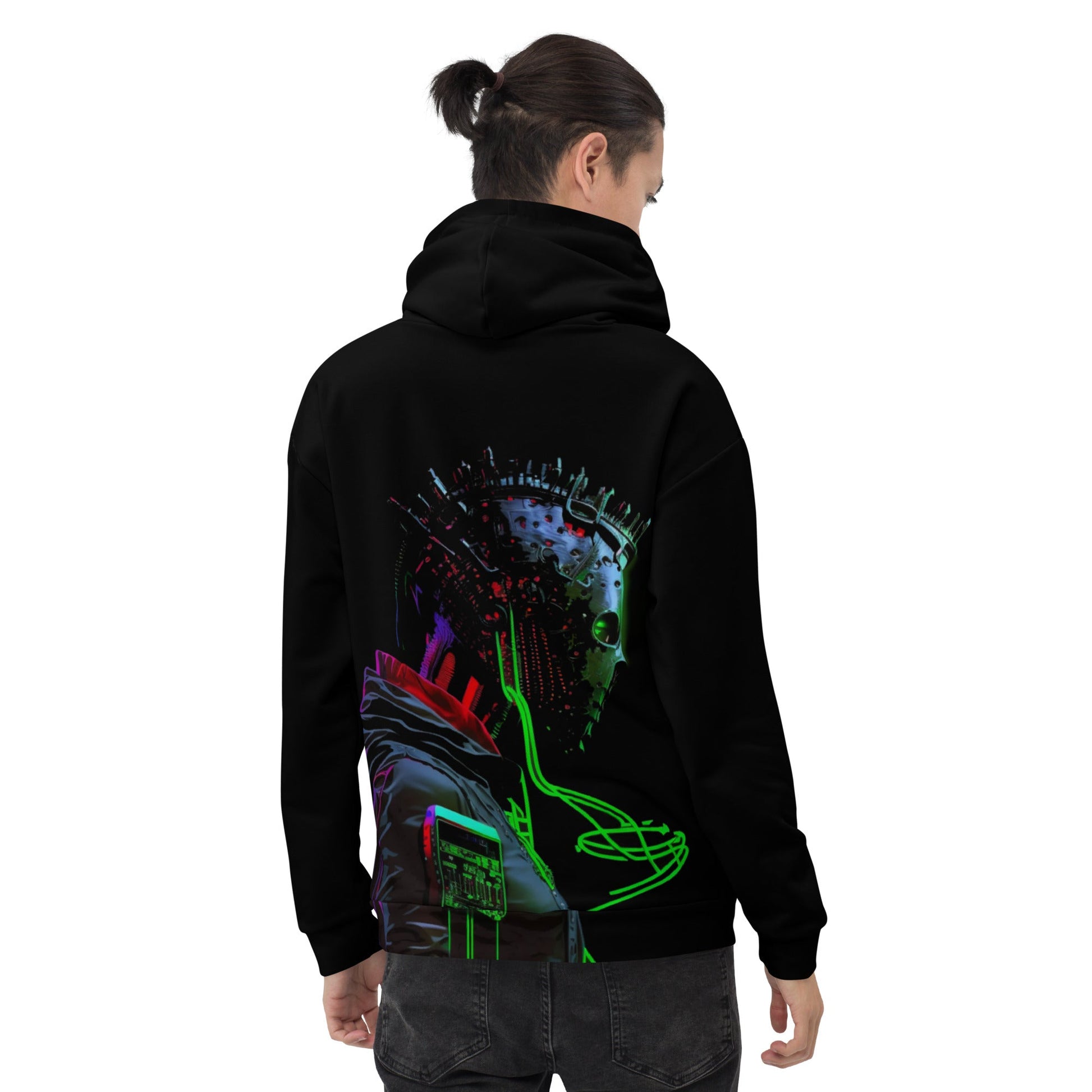 Cyberware assassin v21 - Unisex Hoodie (back print) by DarkByteGear