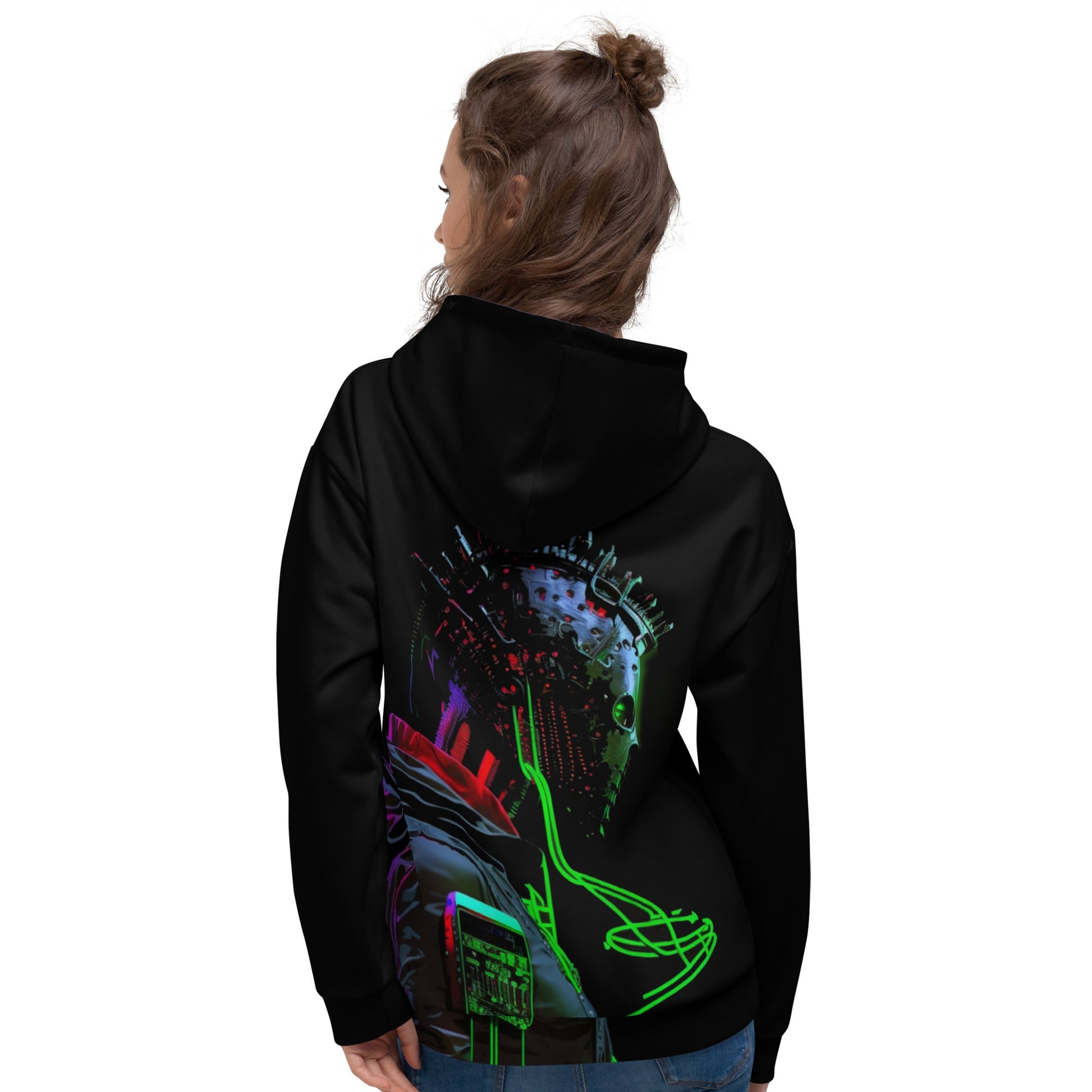 Cyberware assassin v21 - Unisex Hoodie (back print) by DarkByteGear