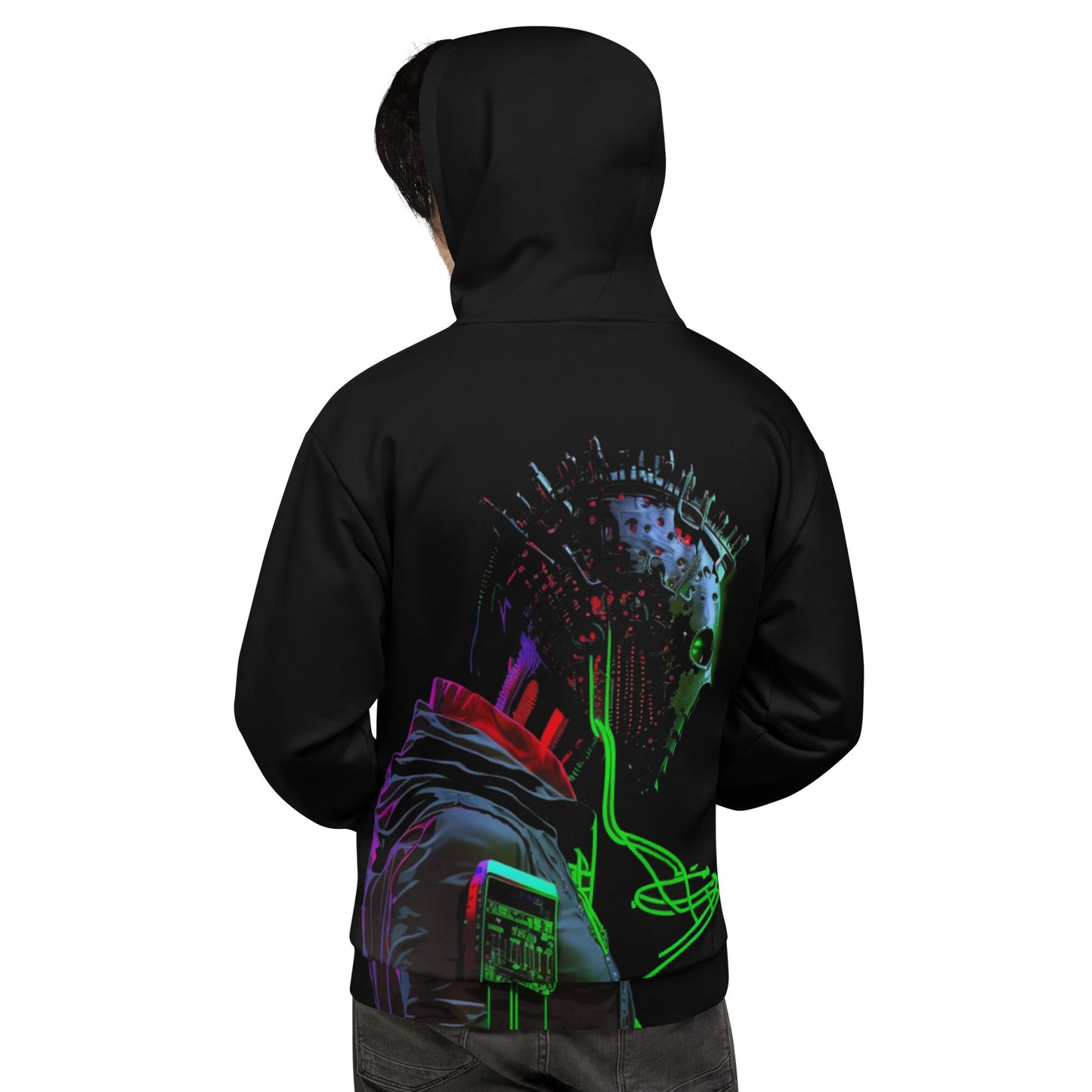 Cyberware assassin v21 - Unisex Hoodie (back print) by DarkByteGear