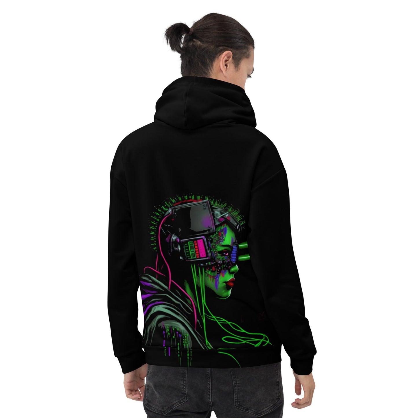 Cyberware assassin v22 - Unisex Hoodie (back print) by DarkByteGear