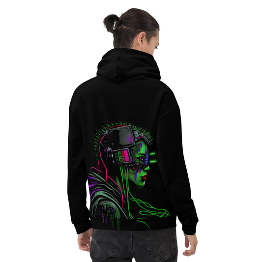 Cyberware assassin v22 - Unisex Hoodie (back print) by DarkByteGear