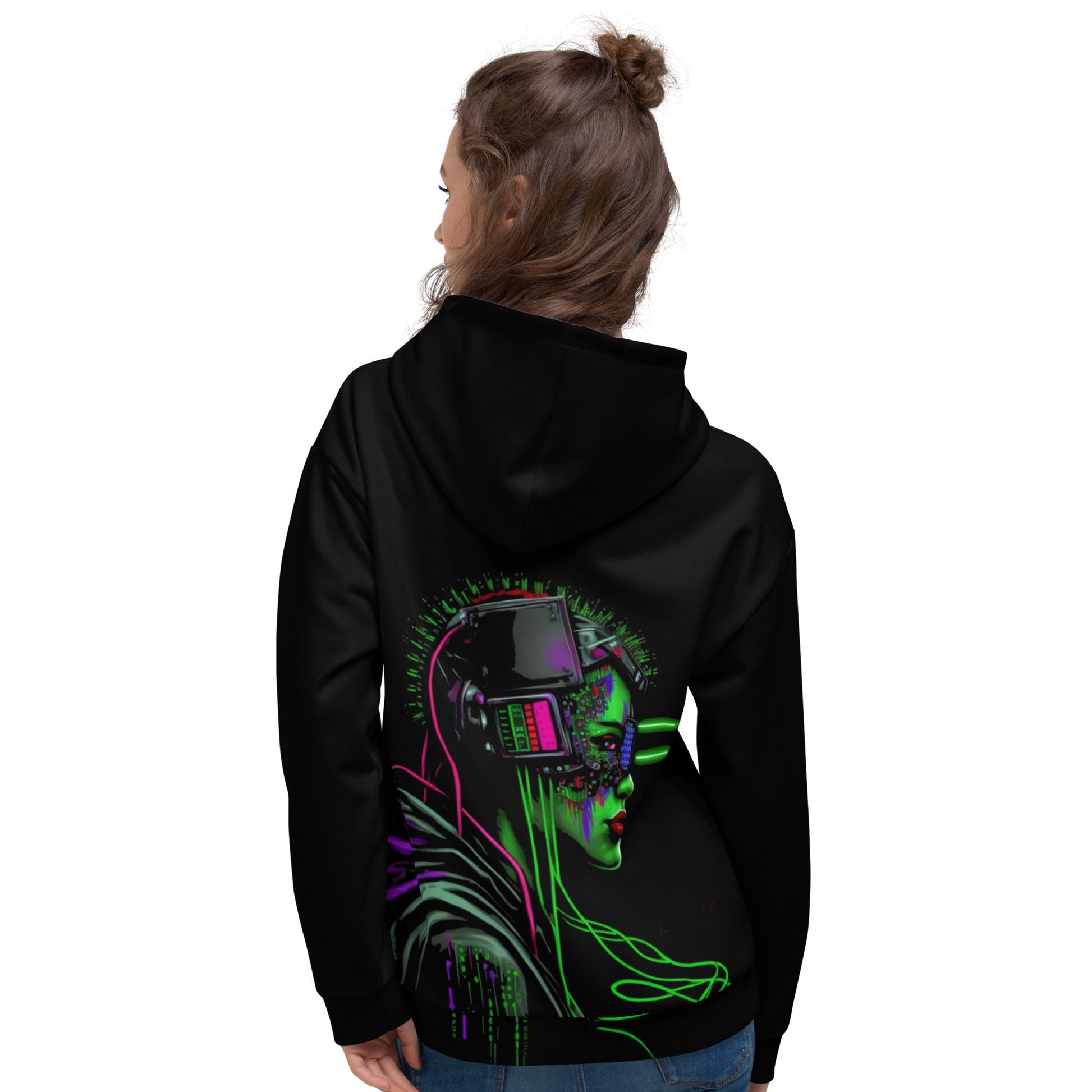 Cyberware assassin v22 - Unisex Hoodie (back print) by DarkByteGear