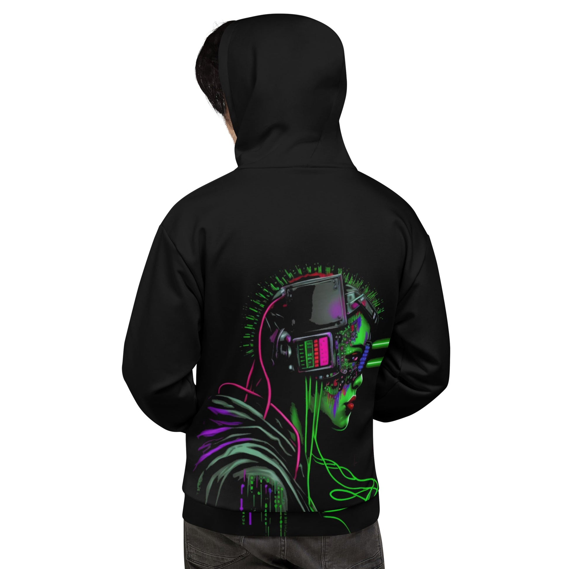 Cyberware assassin v22 - Unisex Hoodie (back print) by DarkByteGear