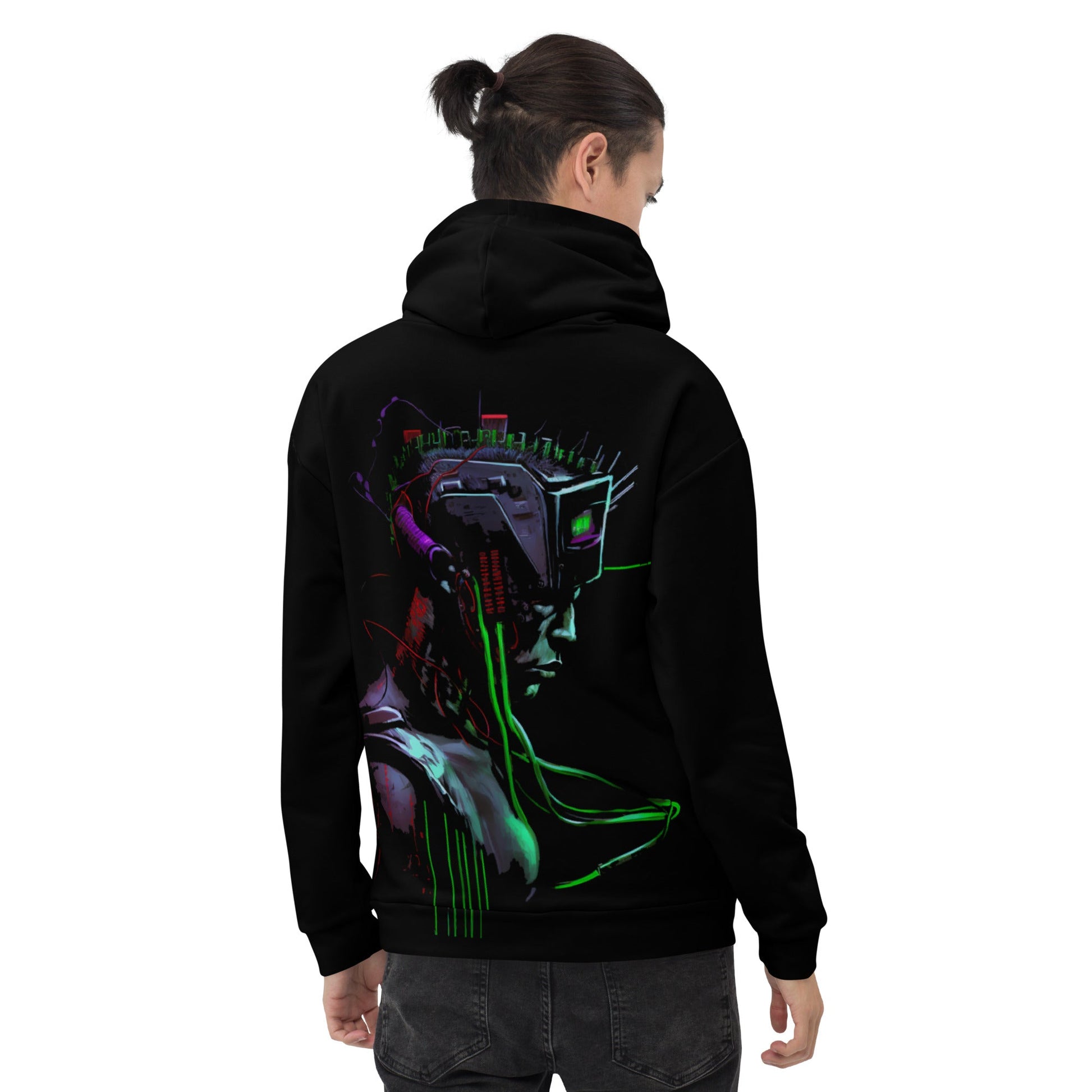 Cyberware assassin v23 - Unisex Hoodie (back print) by DarkByteGear