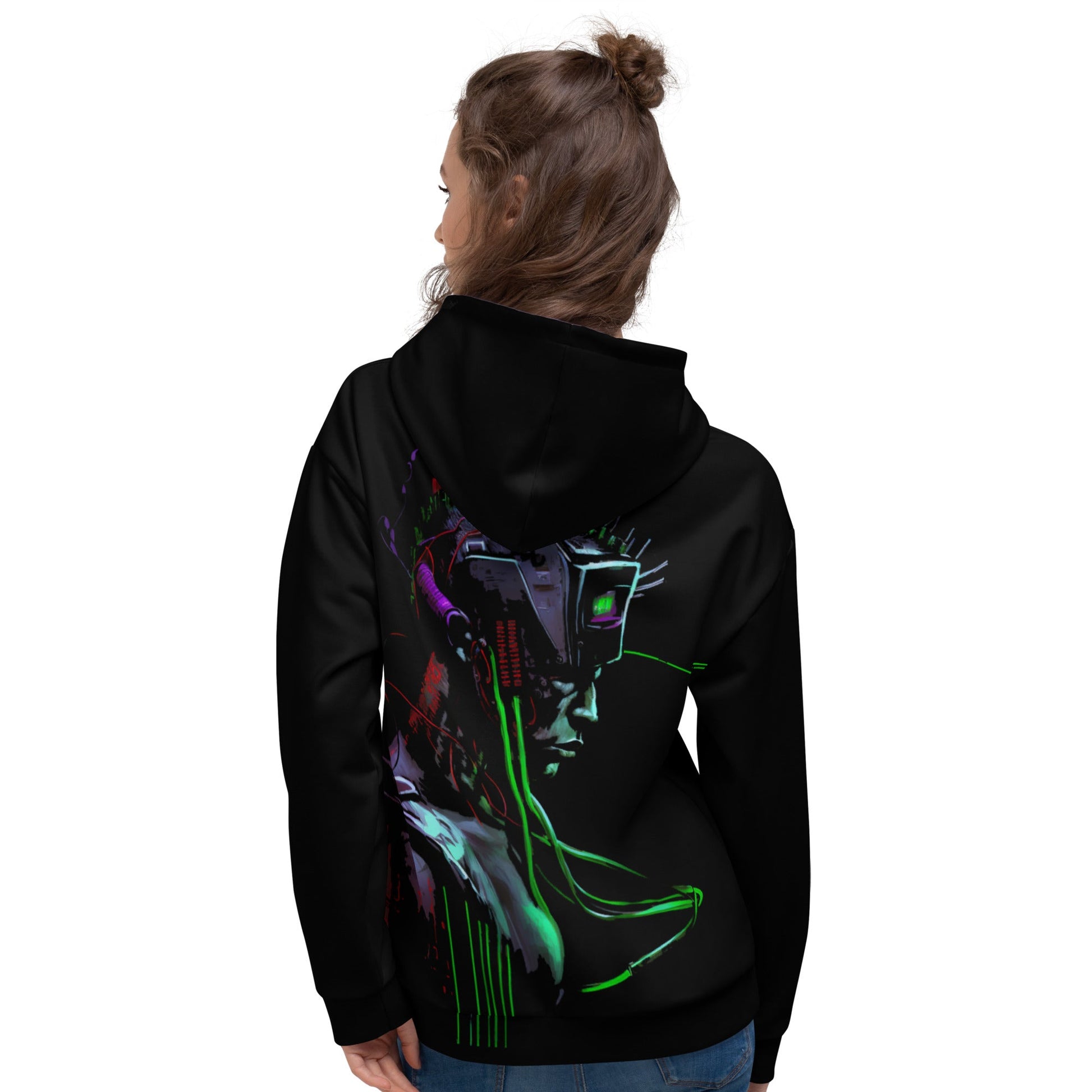 Cyberware assassin v23 - Unisex Hoodie (back print) by DarkByteGear