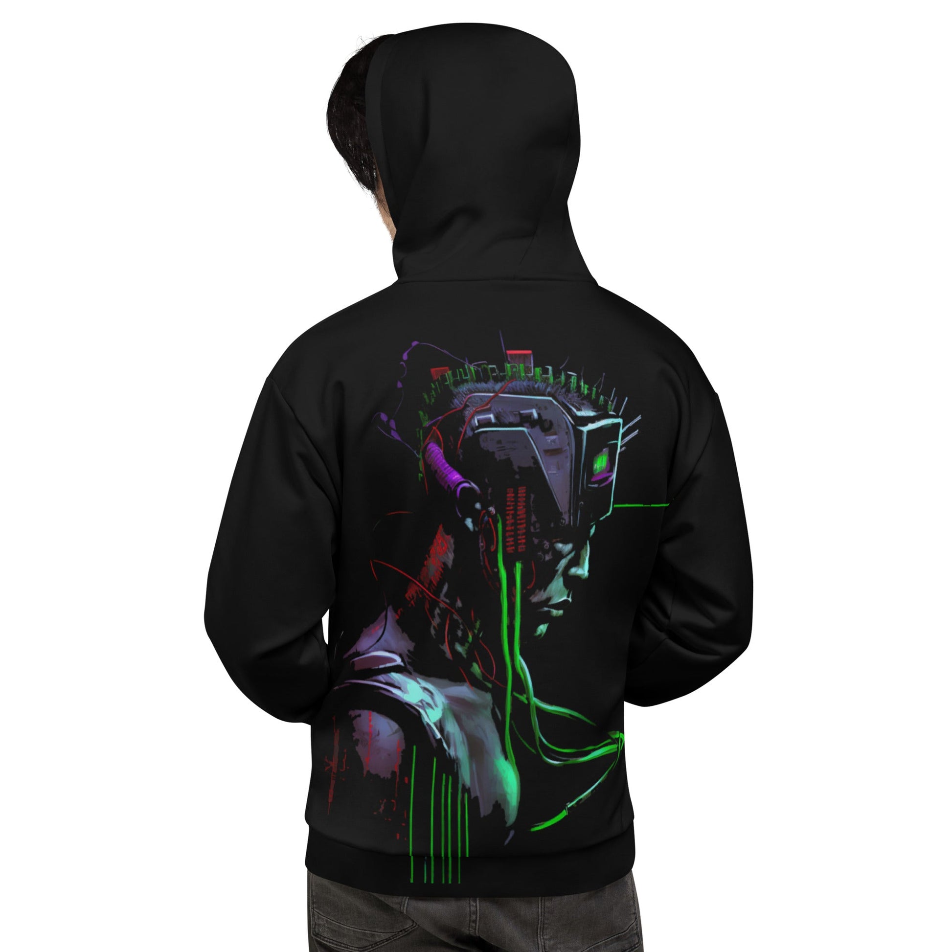 Cyberware assassin v23 - Unisex Hoodie (back print) by DarkByteGear