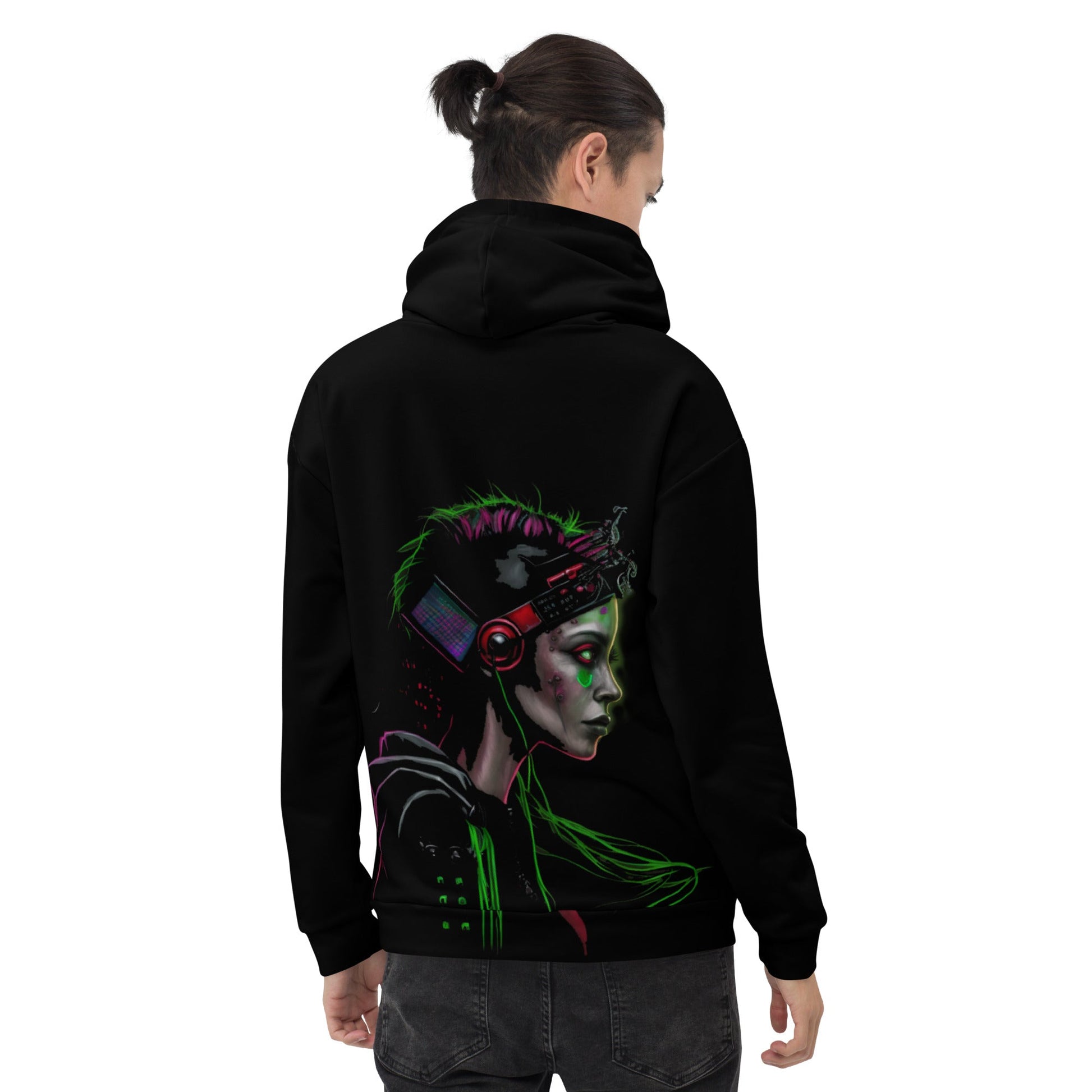 Cyberware assassin v24 - Unisex Hoodie (back print) by DarkByteGear