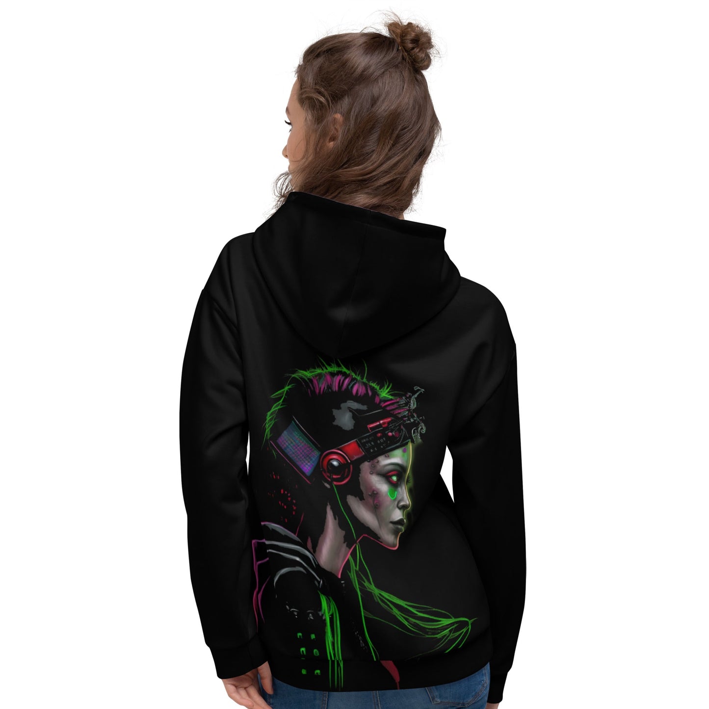 Cyberware assassin v24 - Unisex Hoodie (back print) by DarkByteGear