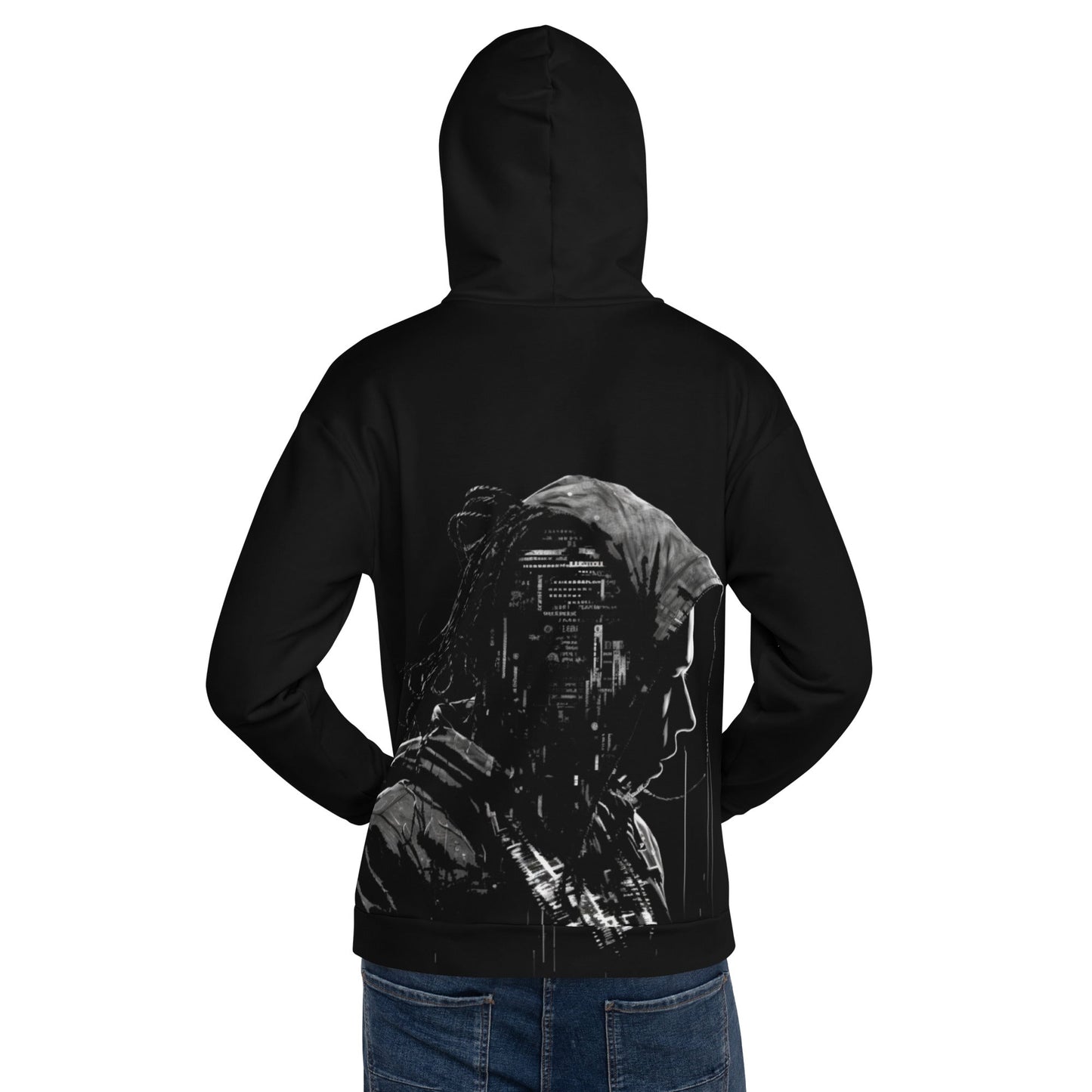 Cyberware assassin v25 - Unisex Hoodie (back print) by DarkByteGear