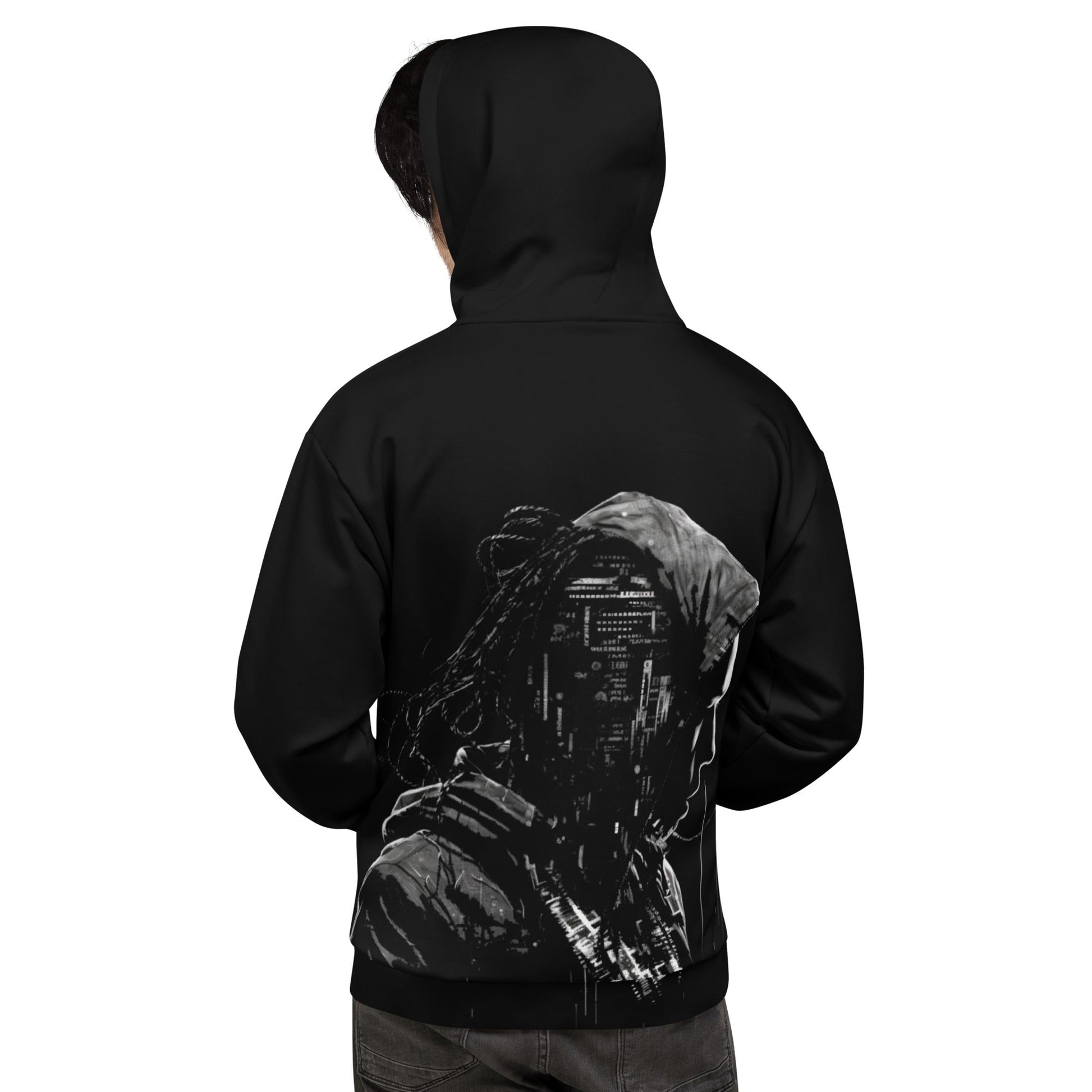 Cyberware assassin v25 - Unisex Hoodie (back print) by DarkByteGear