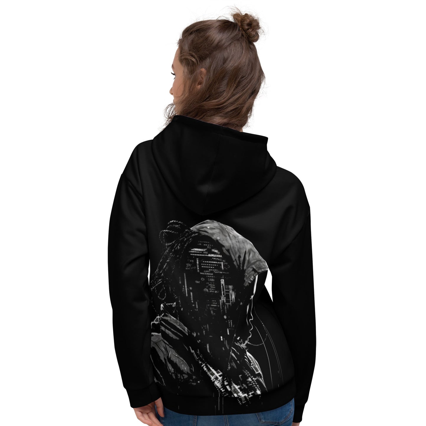 Cyberware assassin v25 - Unisex Hoodie (back print) by DarkByteGear