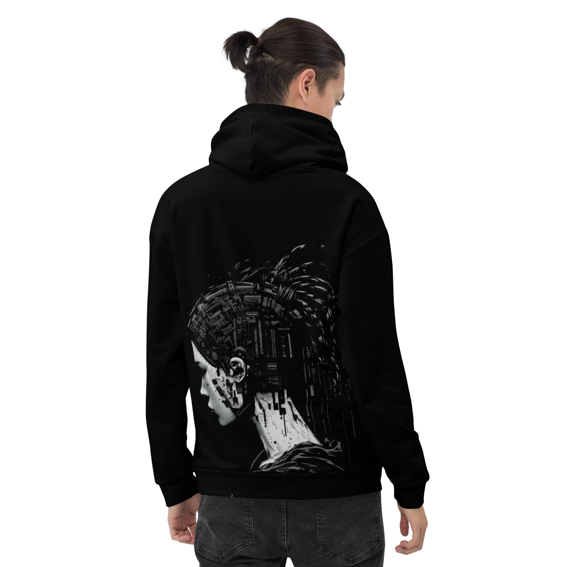 Cyberware assassin v26 - Unisex Hoodie (back print) by DarkByteGear