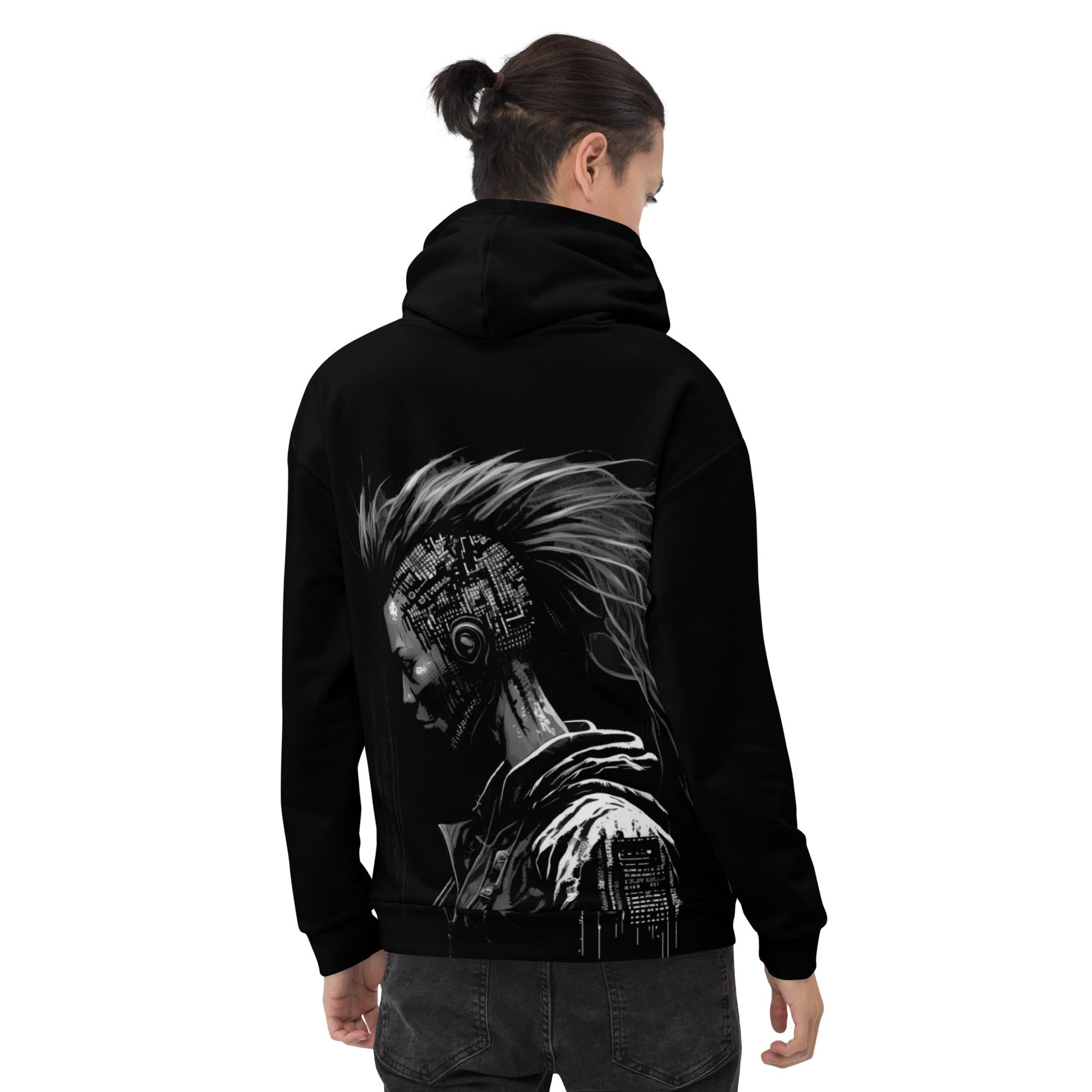 Cyberware assassin v27 - Unisex Hoodie (back print) by DarkByteGear