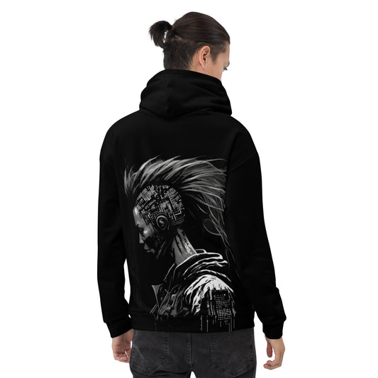 Cyberware assassin v27 - Unisex Hoodie (back print) by DarkByteGear