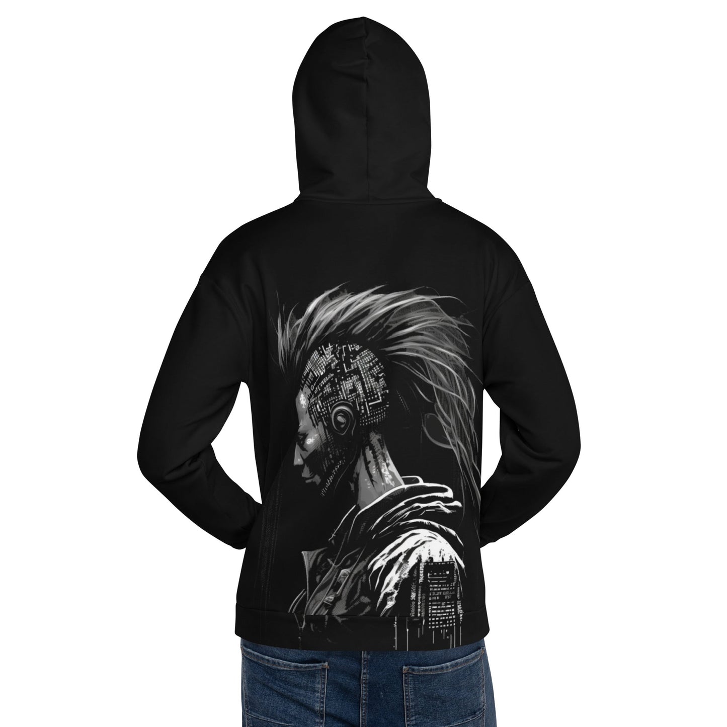 Cyberware assassin v27 - Unisex Hoodie (back print) by DarkByteGear