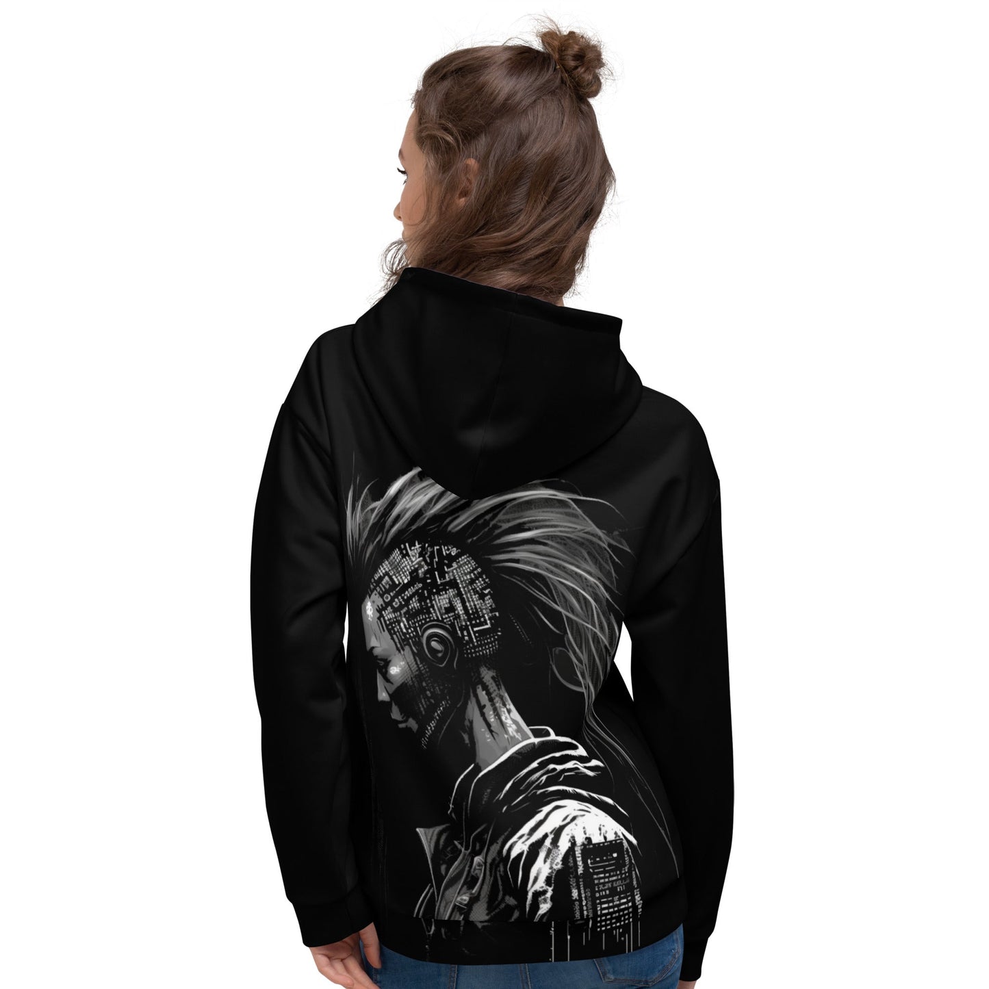 Cyberware assassin v27 - Unisex Hoodie (back print) by DarkByteGear